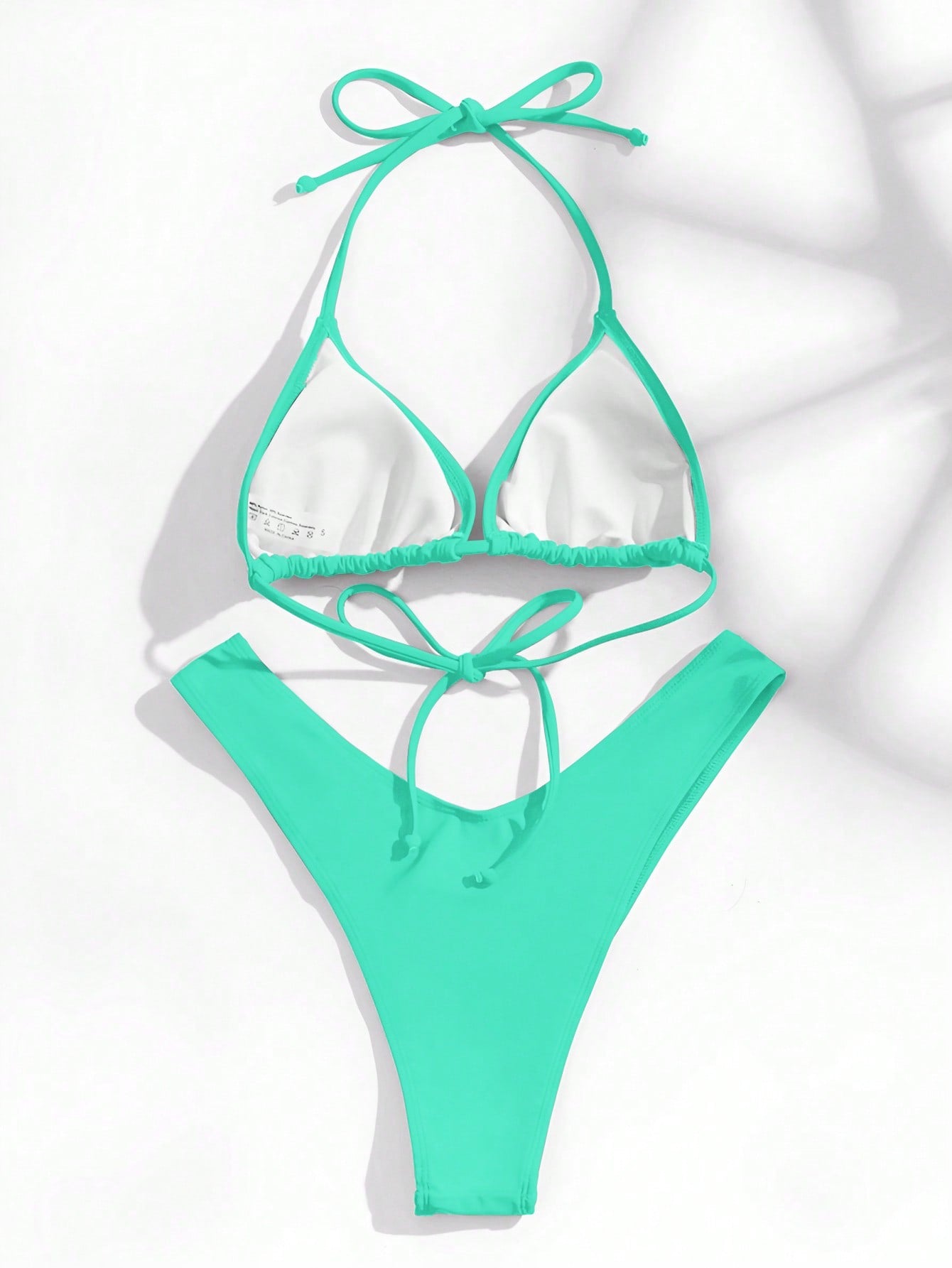 Swim Basics Halter Triangle Bikini Swimsuit