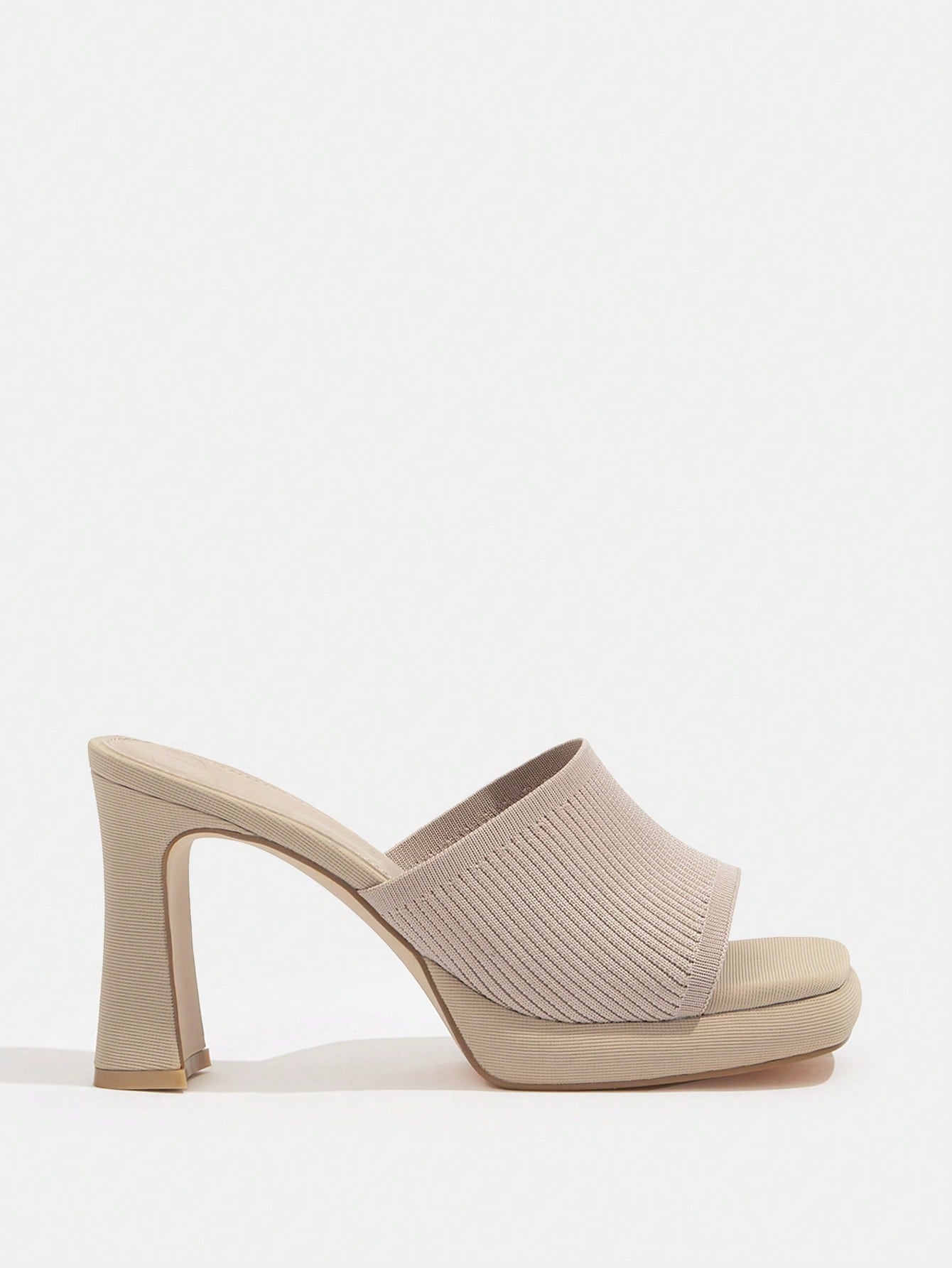 Everyday Collection Women Minimalist Chunky Heeled Mule Sandals, Elegant Summer Heeled Sandals