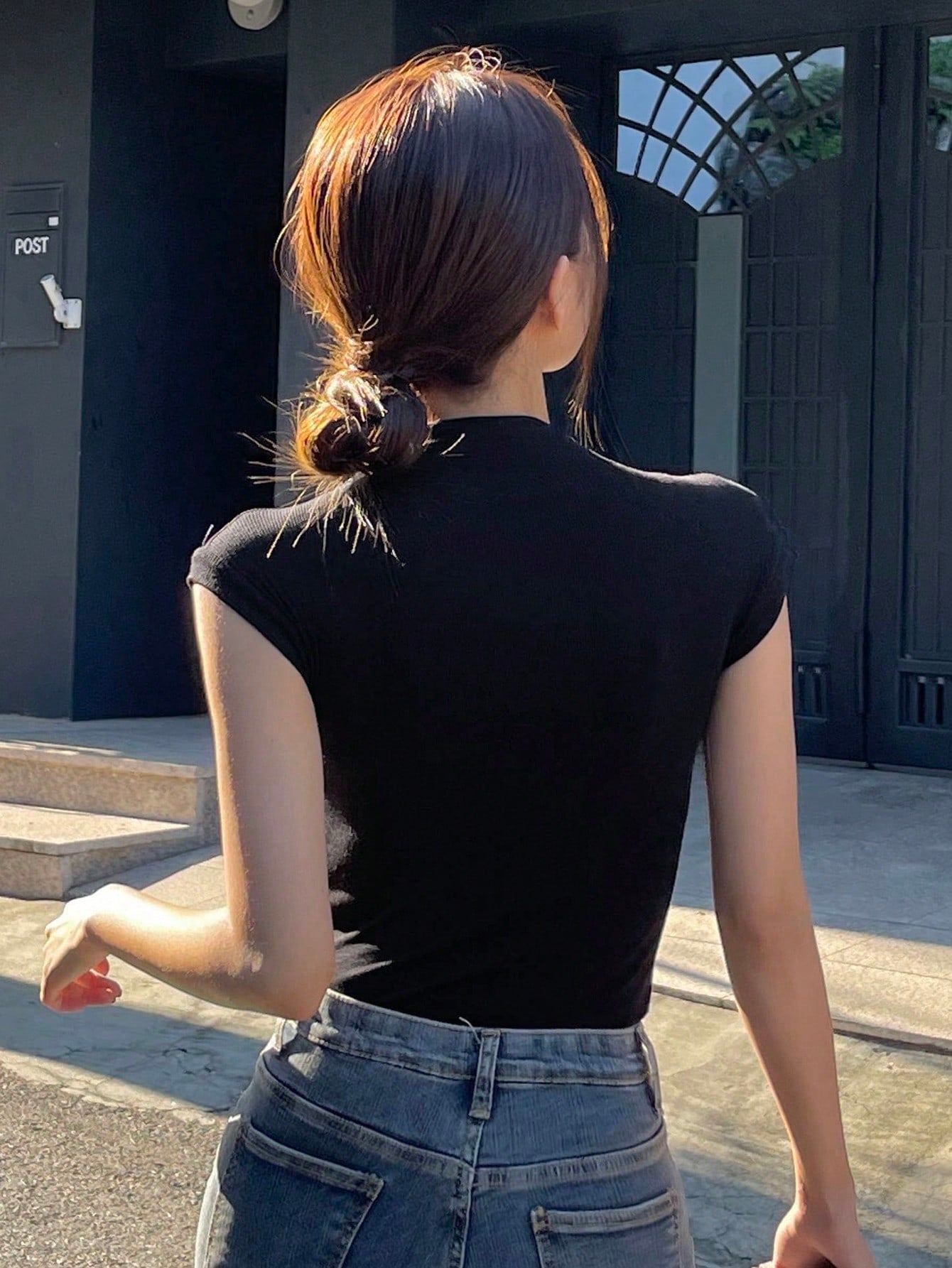 DAZY Solid Batwing Sleeve Tee