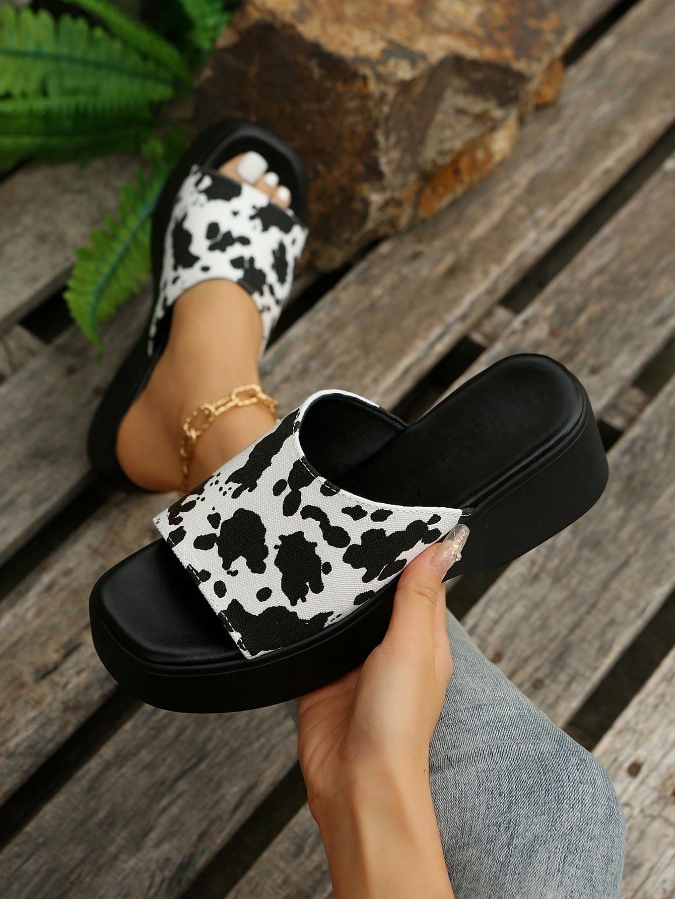 Women Minimalist Wedge Slide Sandals, Fashion Outdoor Sandals