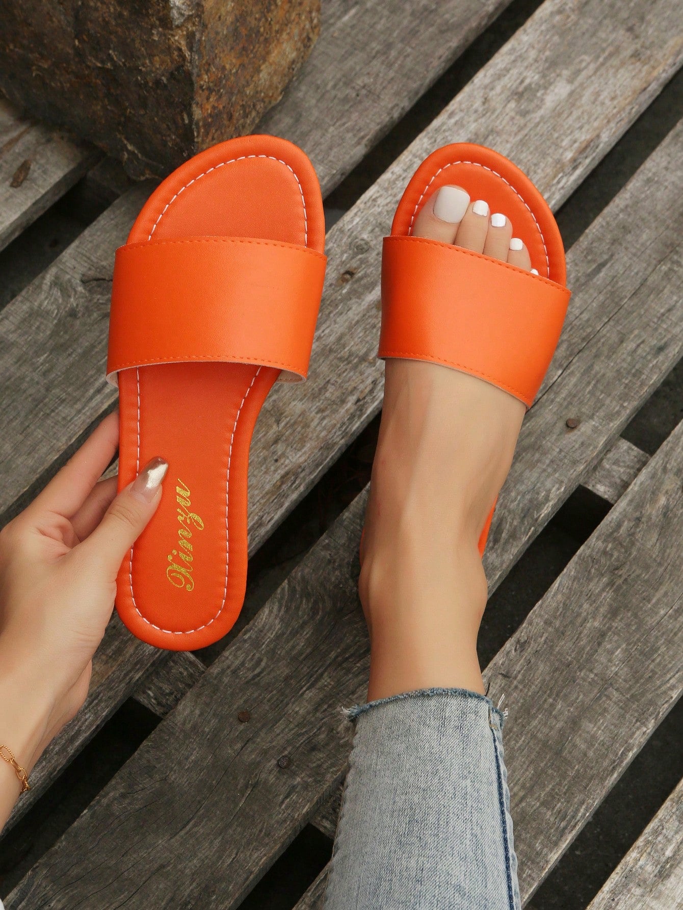 Women Single Band Slide Sandals