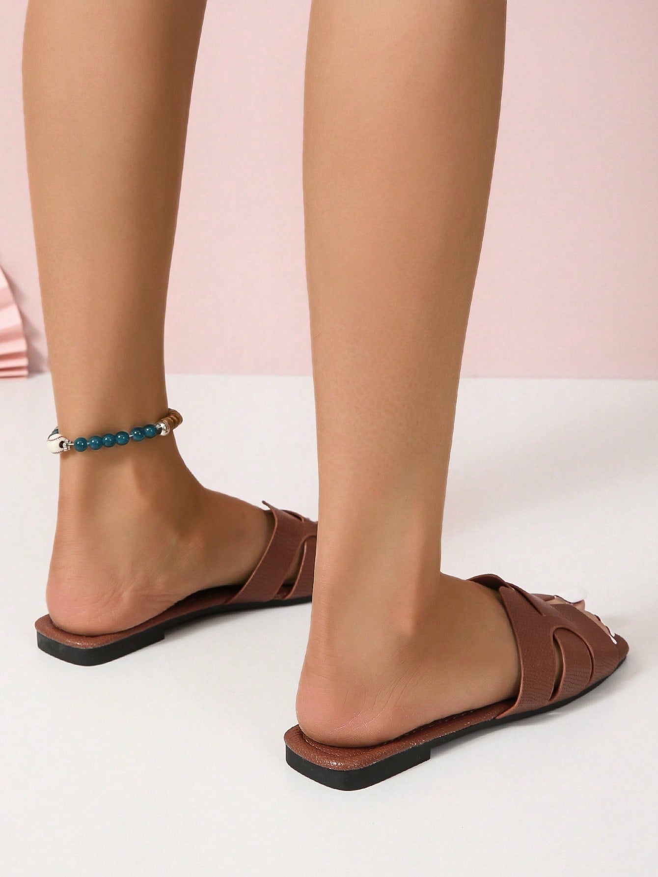 Elegant Black Sandals For Women, Snakeskin Embossed Slide Sandals