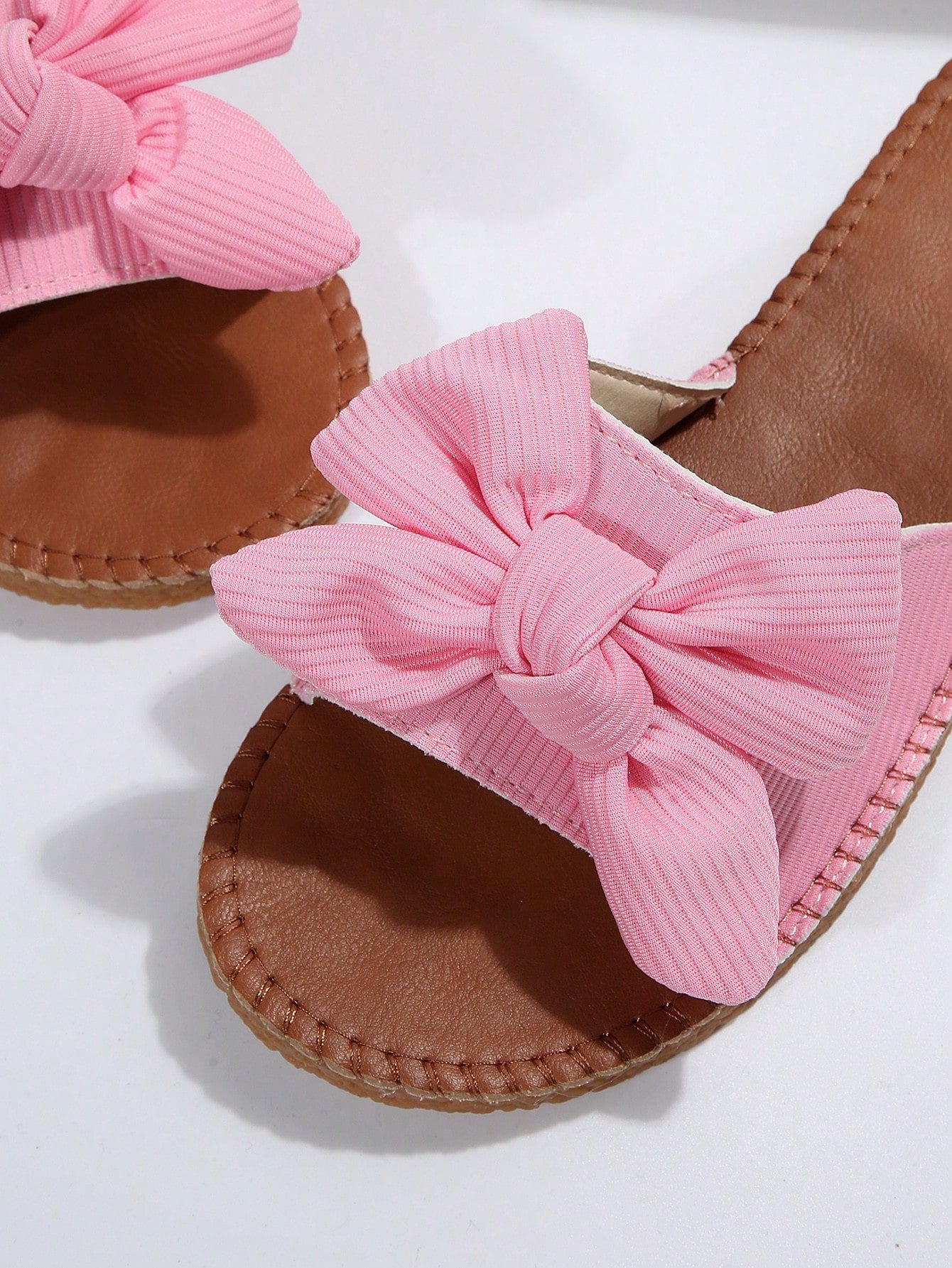 Women Bow Decor Slide Sandals, Fashion Summer Flat Sandals