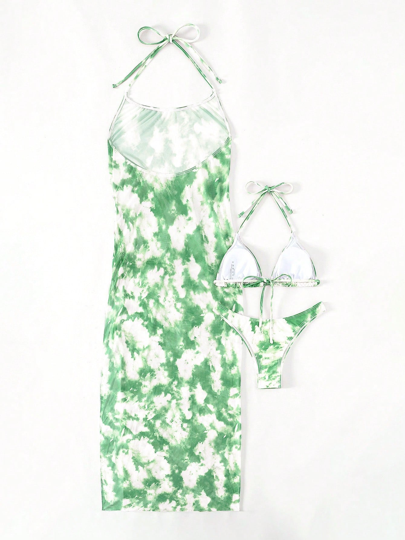 Swim Vcay 3pack Tie Dye Triangle Bikini Swimsuit & Cover Up