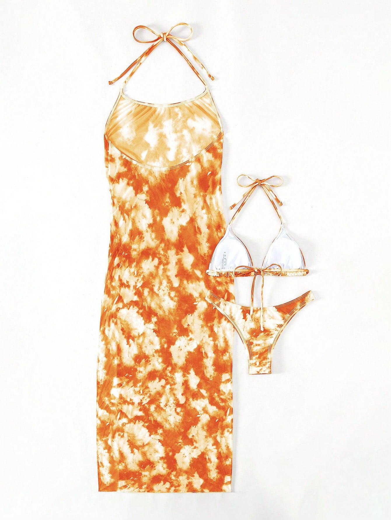 Swim Vcay 3pack Tie Dye Triangle Bikini Swimsuit & Cover Up