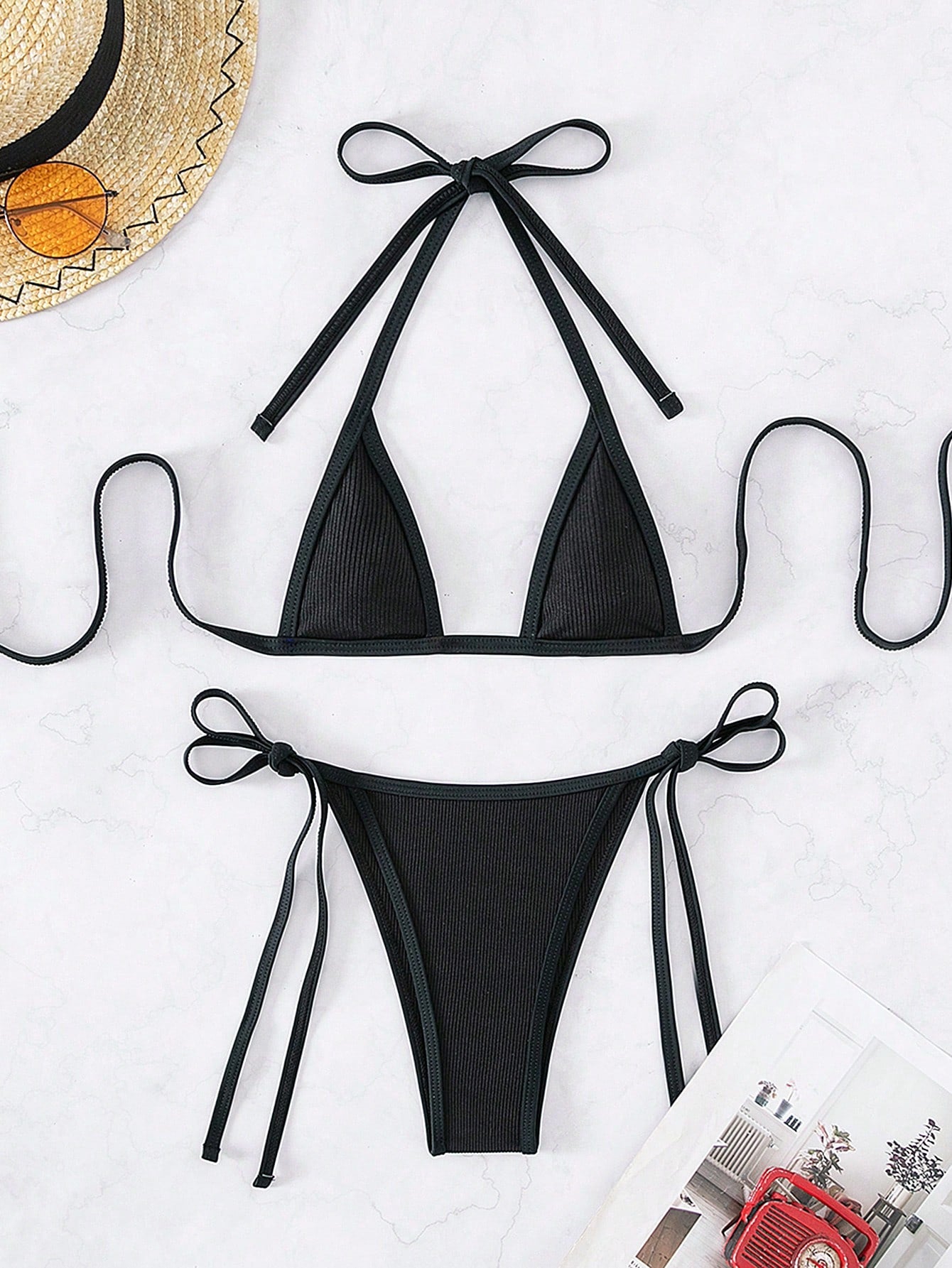 Swim BAE Halter Triangle Tie Side Bikini Swimsuit