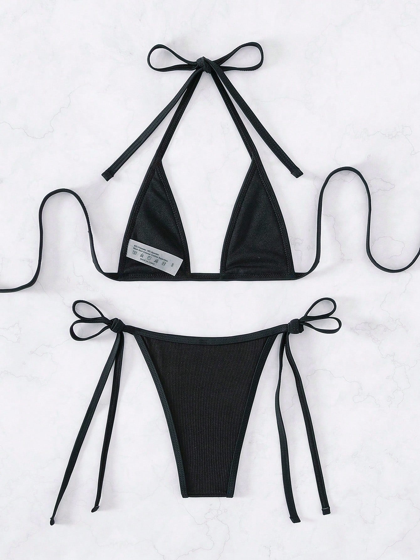 Swim BAE Halter Triangle Tie Side Bikini Swimsuit