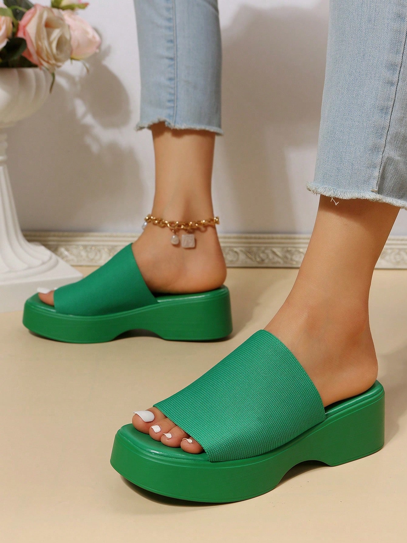 Women Minimalist Wedge Slide Sandals, Fashion Outdoor Sandals