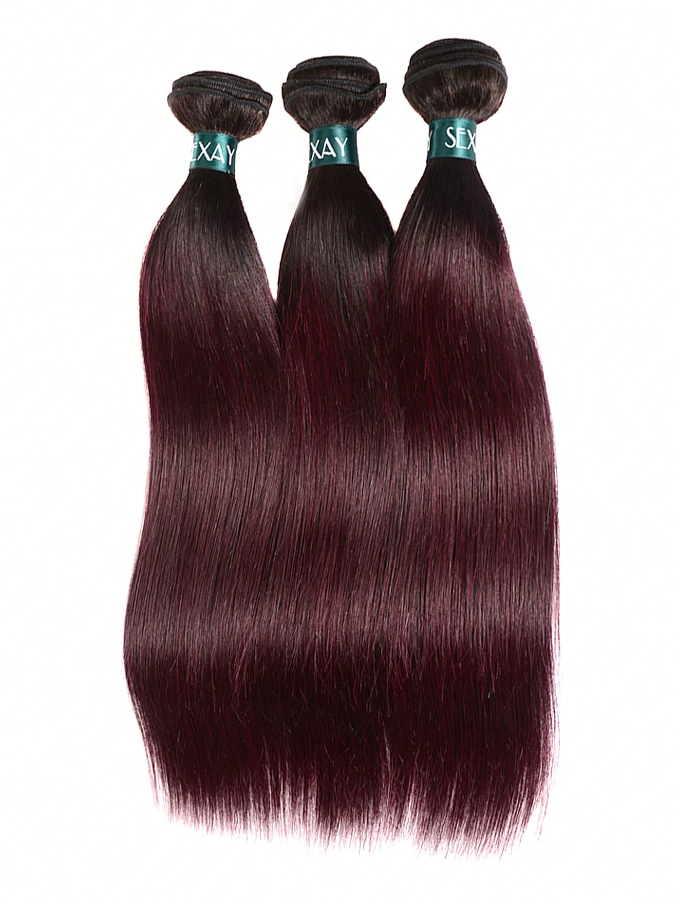 4pcs 1B 99J Straight Bundle With Closure Human Hair Ombre 99JA Colored Hair
