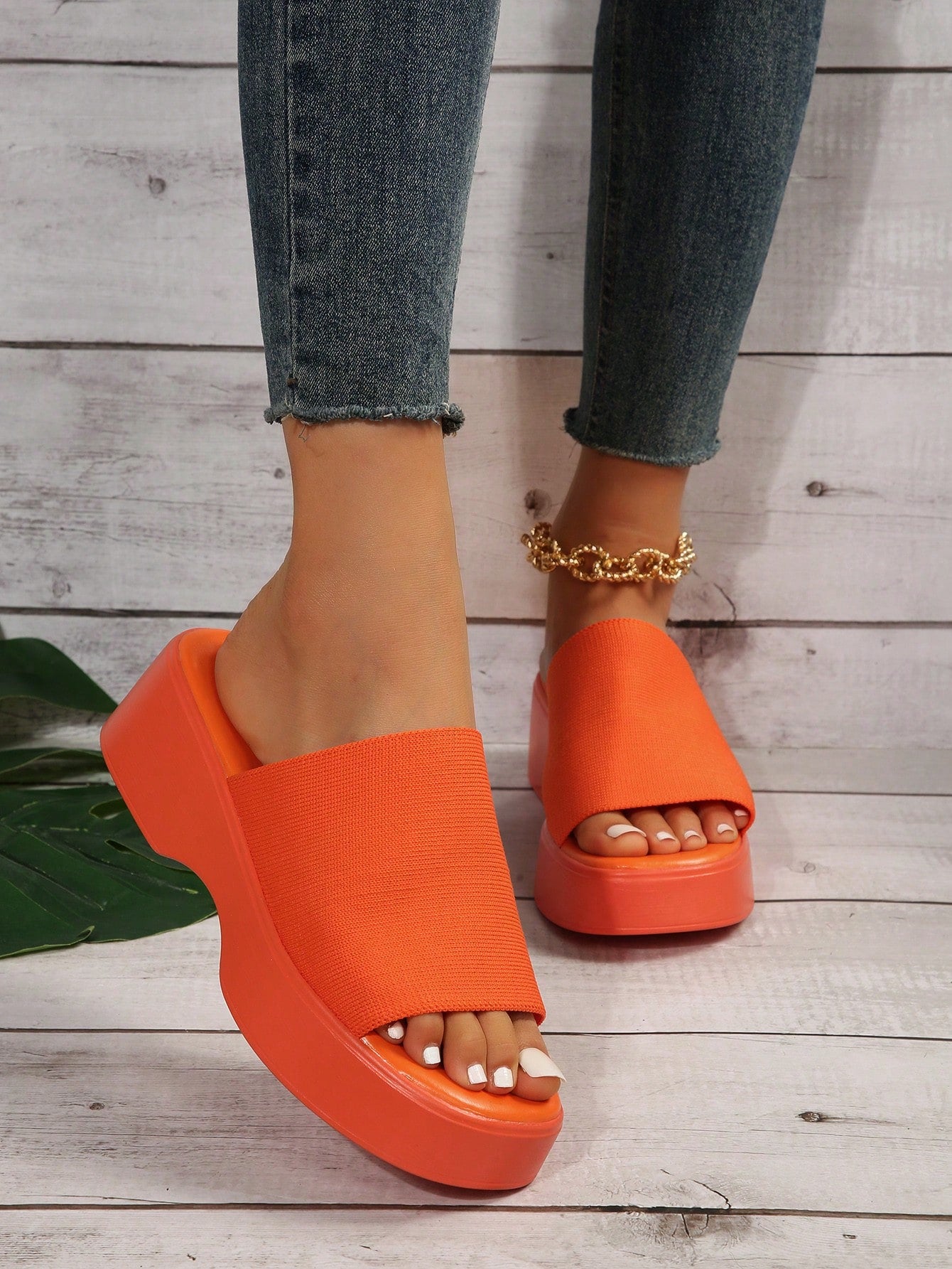 Women Minimalist Wedge Slide Sandals, Fashion Outdoor Sandals