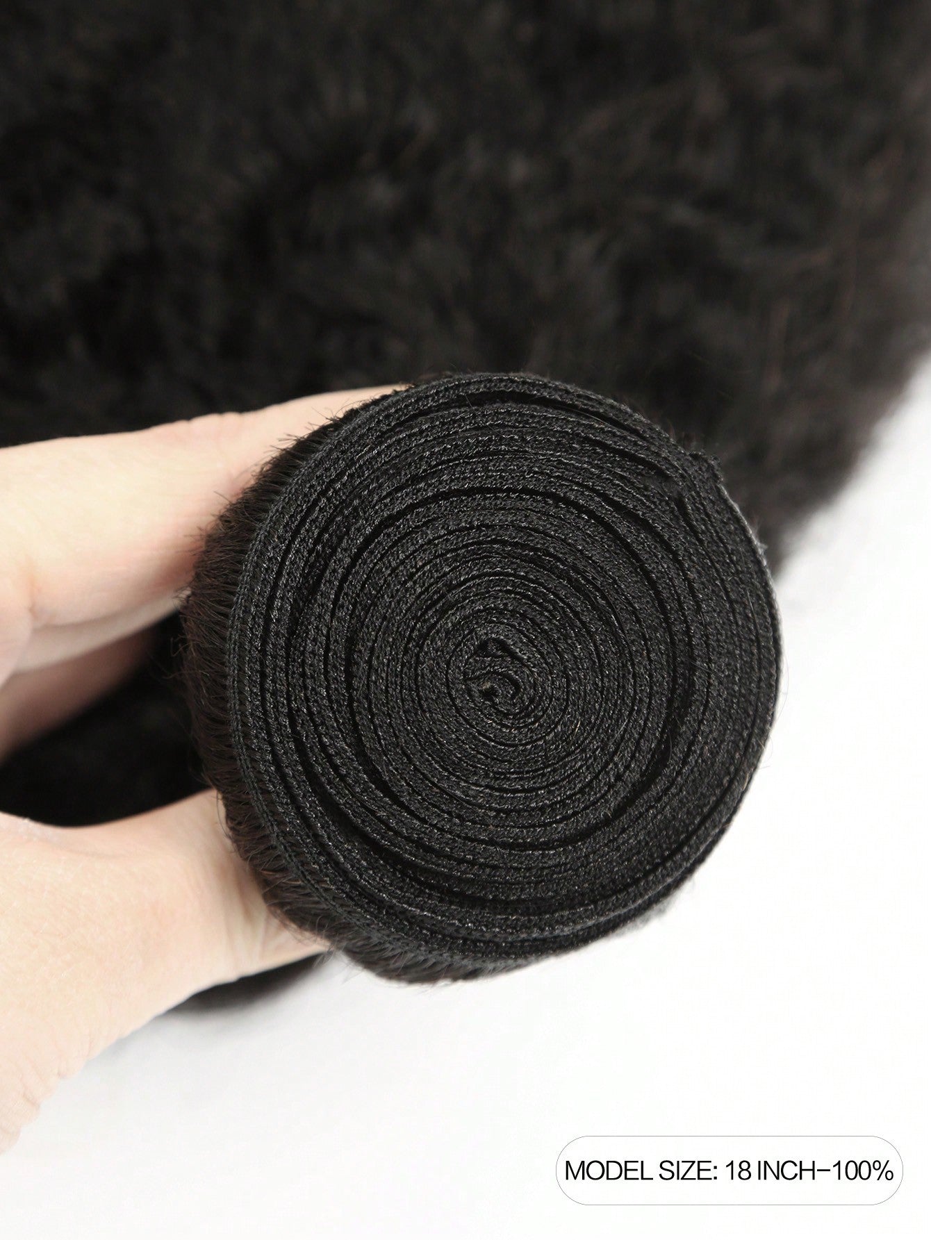 1pc Kinky Straight Human Hair Bundles 1 Bundle Hair Extension Real Hair Weave Double Weft Bundles Extension Daily Use  Natural Black Color