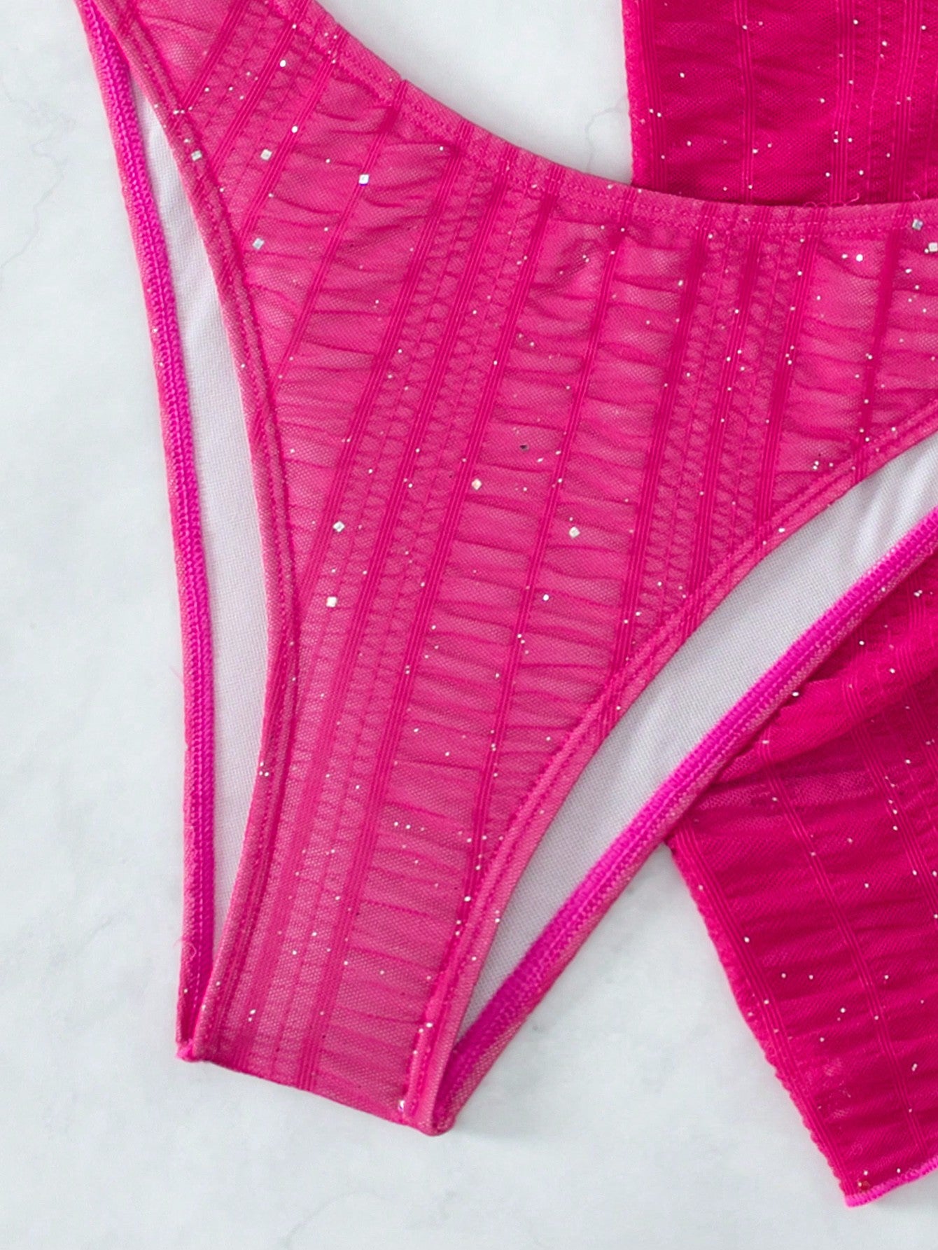 SHEIN Swim BAE Plain Halter Triangle Bikini Swimsuit With Beach Skirt