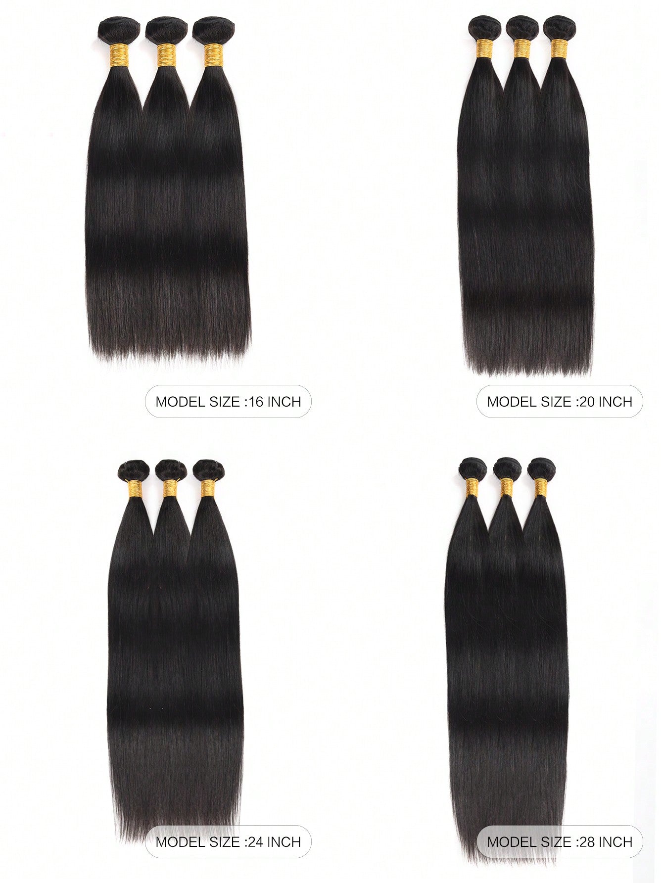 3 PCS Straight Hair Bundles Weave Natural Black Color 100% Unprocessed Virgin Human Hair Cuticle Aligned One Donor Hair 3 Bundles Deals