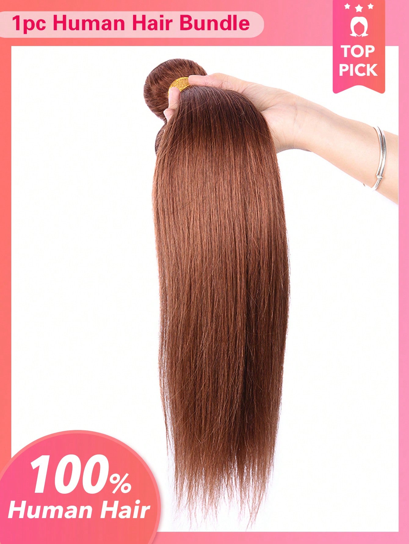 Medium Brown Reddish Color 4# Virgin Human Hair Weave Bundles Plain Color Silky Straight Hair Weft 10-24 inches