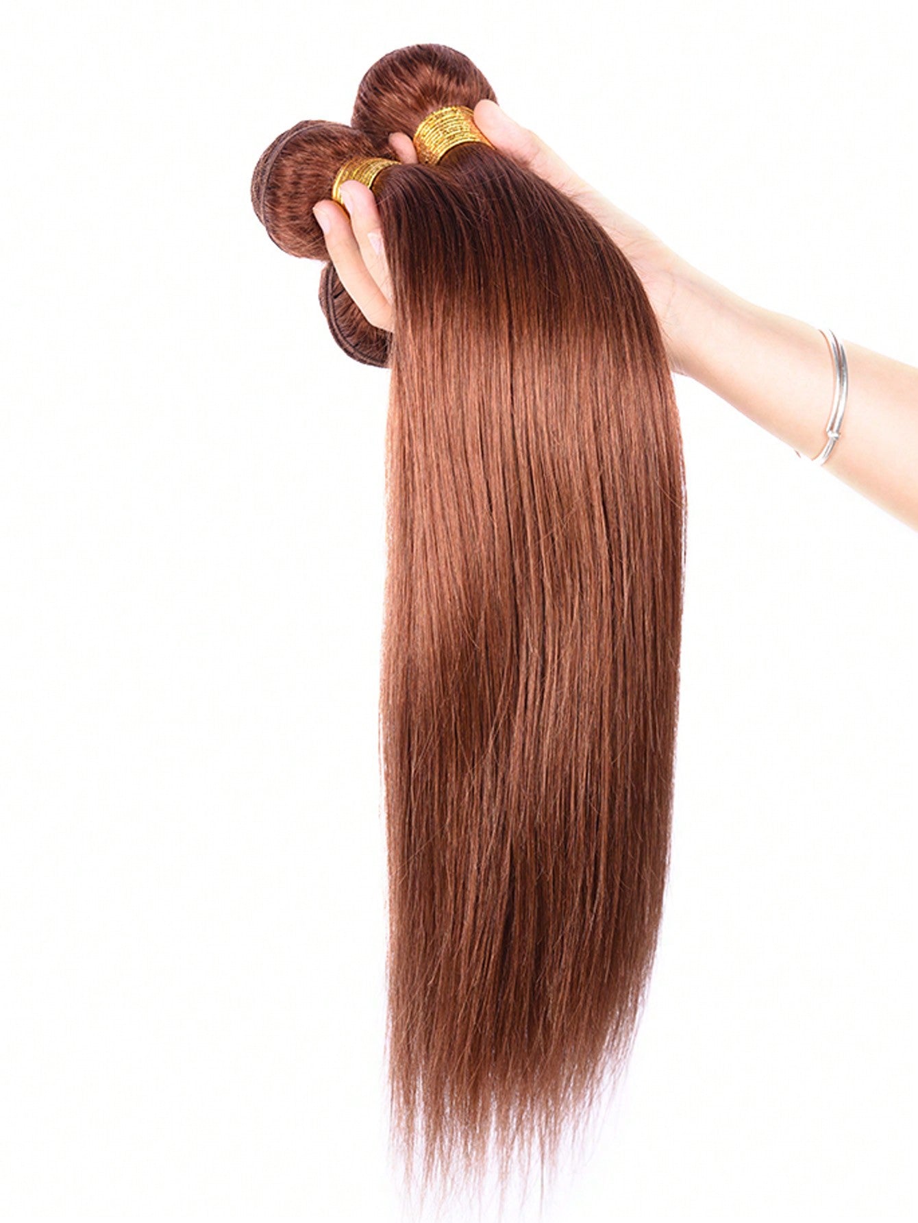 Medium Brown Reddish Color 4# Virgin Human Hair Weave Bundles Plain Color Silky Straight Hair Weft 10-24 inches