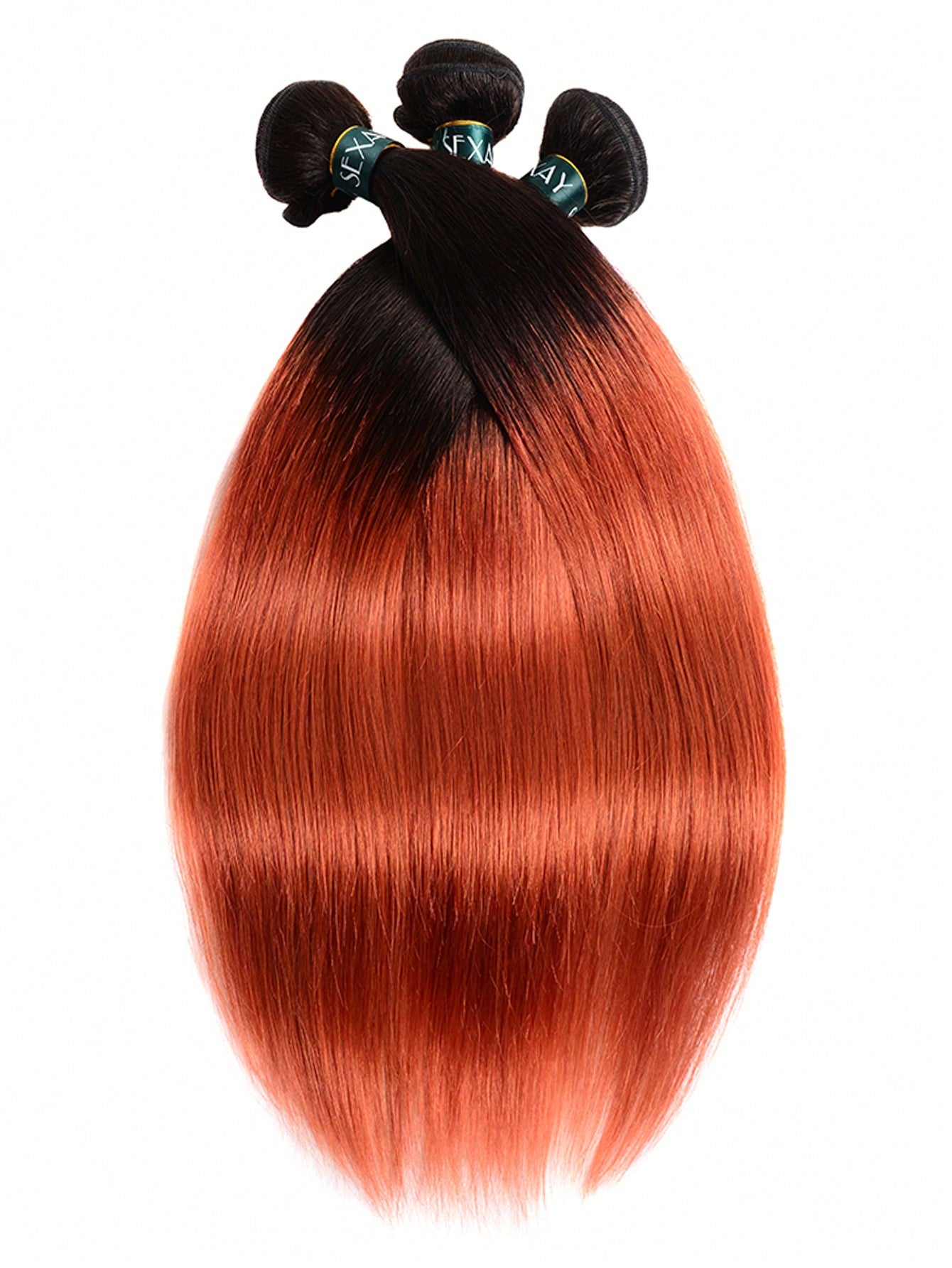 3Pcs Human Virgin Hair Bundles #350 Ombre Ginger Orange 3 Bundles Hair Extension for Women