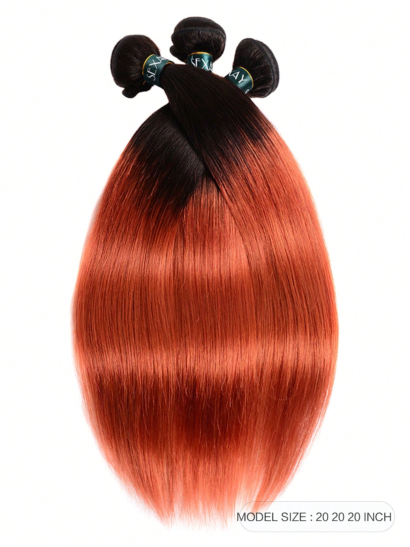 3Pcs Human Virgin Hair Bundles #350 Ombre Ginger Orange 3 Bundles Hair Extension for Women