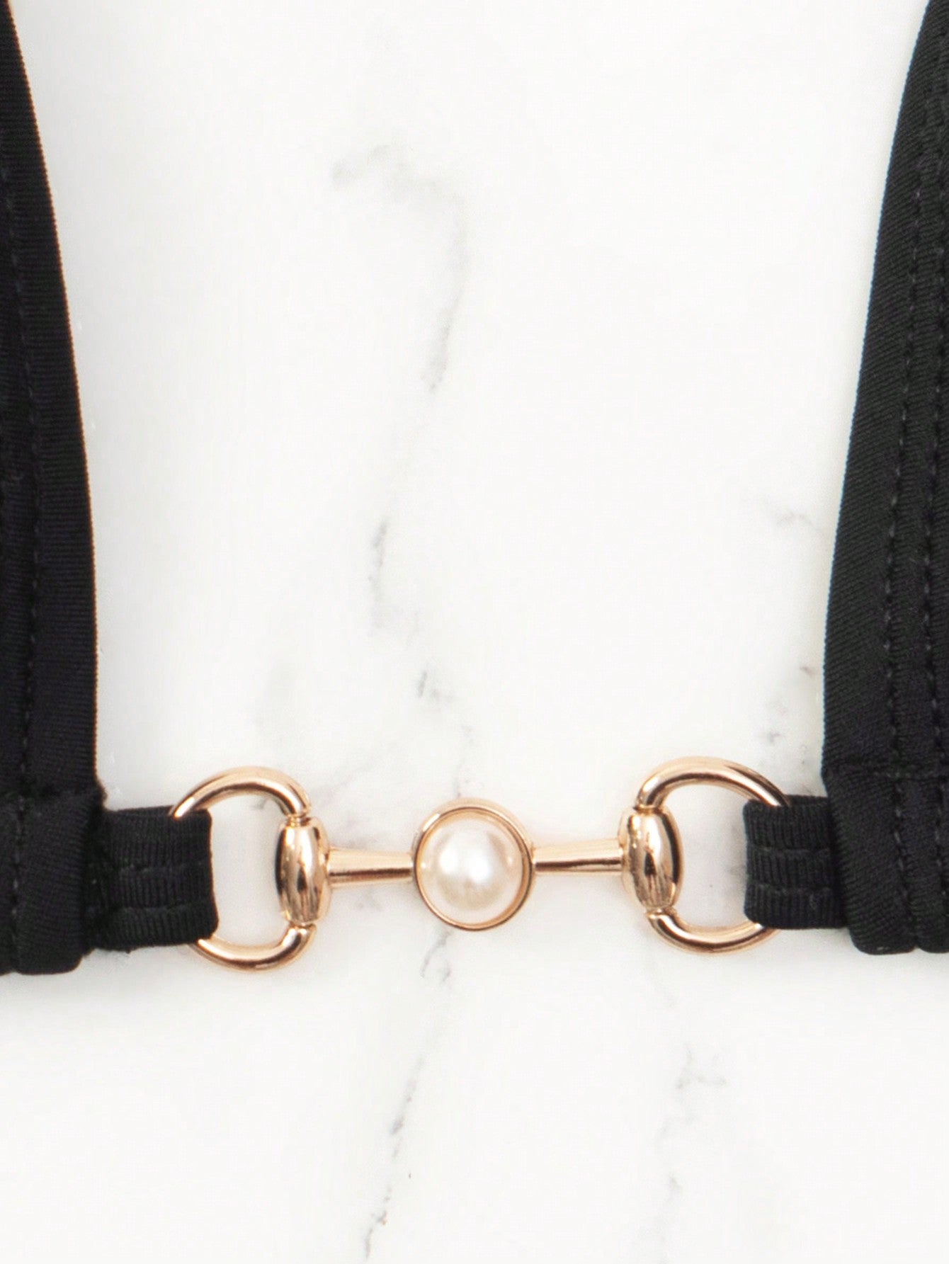 Swim BAE Chain Linked Halter Triangle Bikini Swimsuit