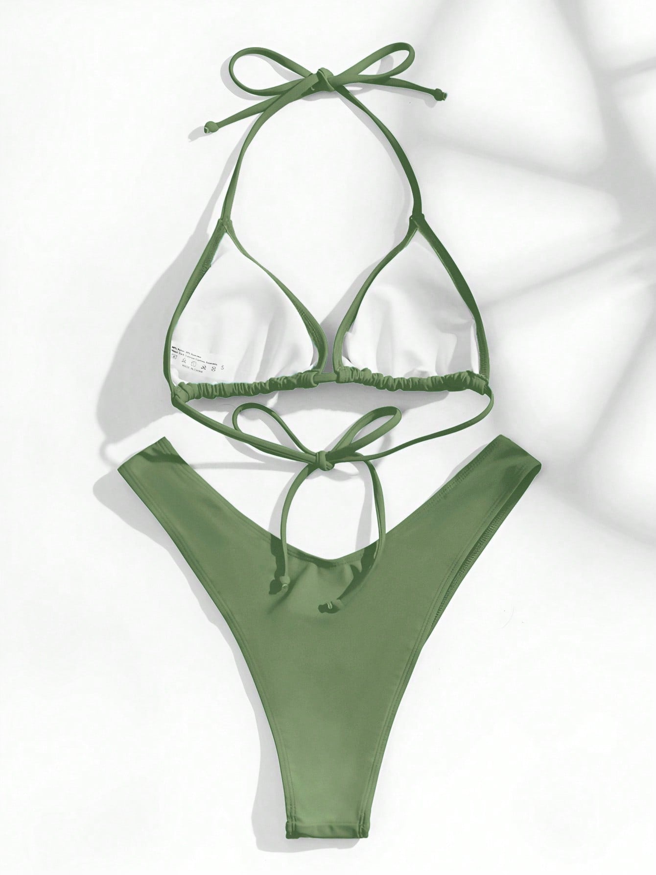 Swim Basics Halter Triangle Bikini Swimsuit