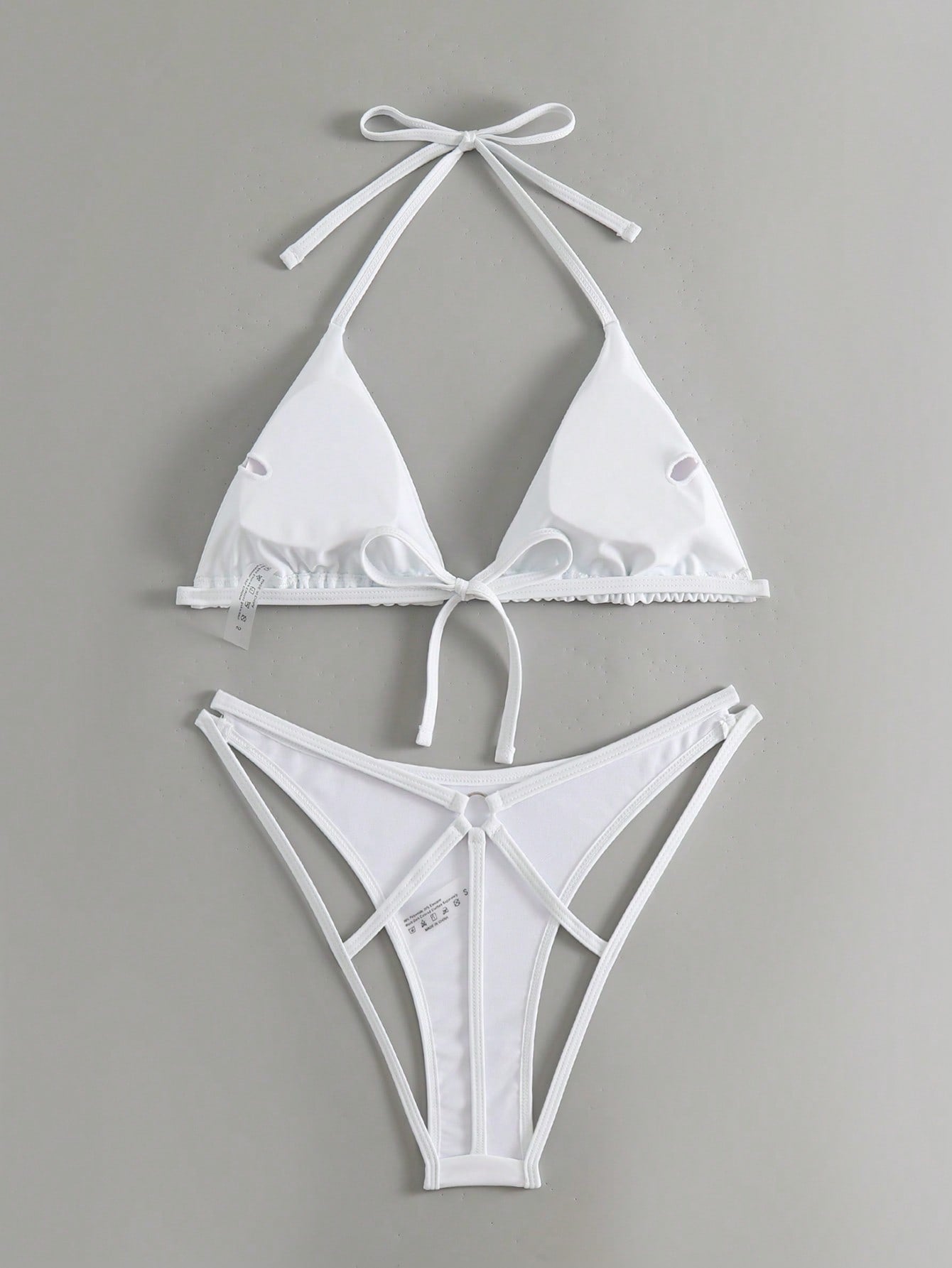 Swim SXY Plain Halter Triangle Bikini Swimsuit