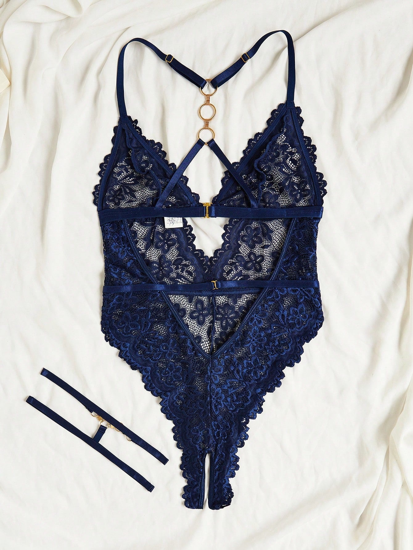 Floral Lace Cut Out Teddy Bodysuit