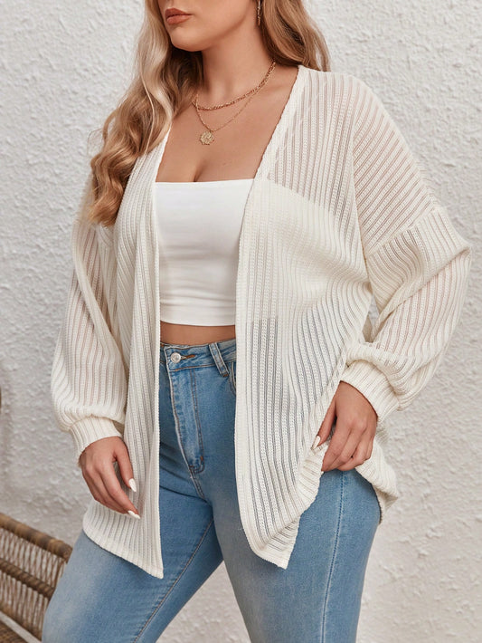 Essnce Plus Drop Shoulder Open Front Coat