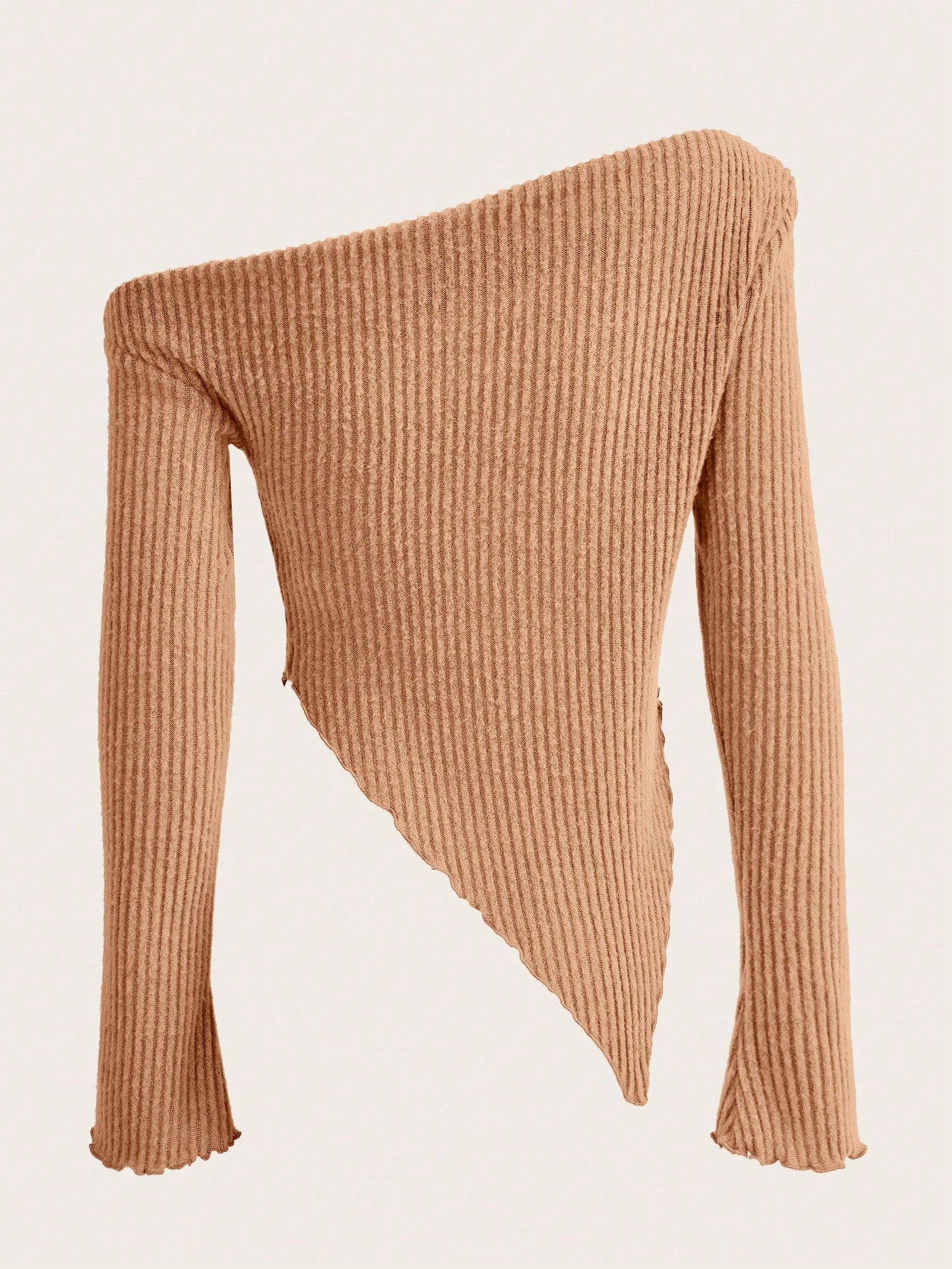 ICON Asymmetrical Neck Lettuce Trim Tee