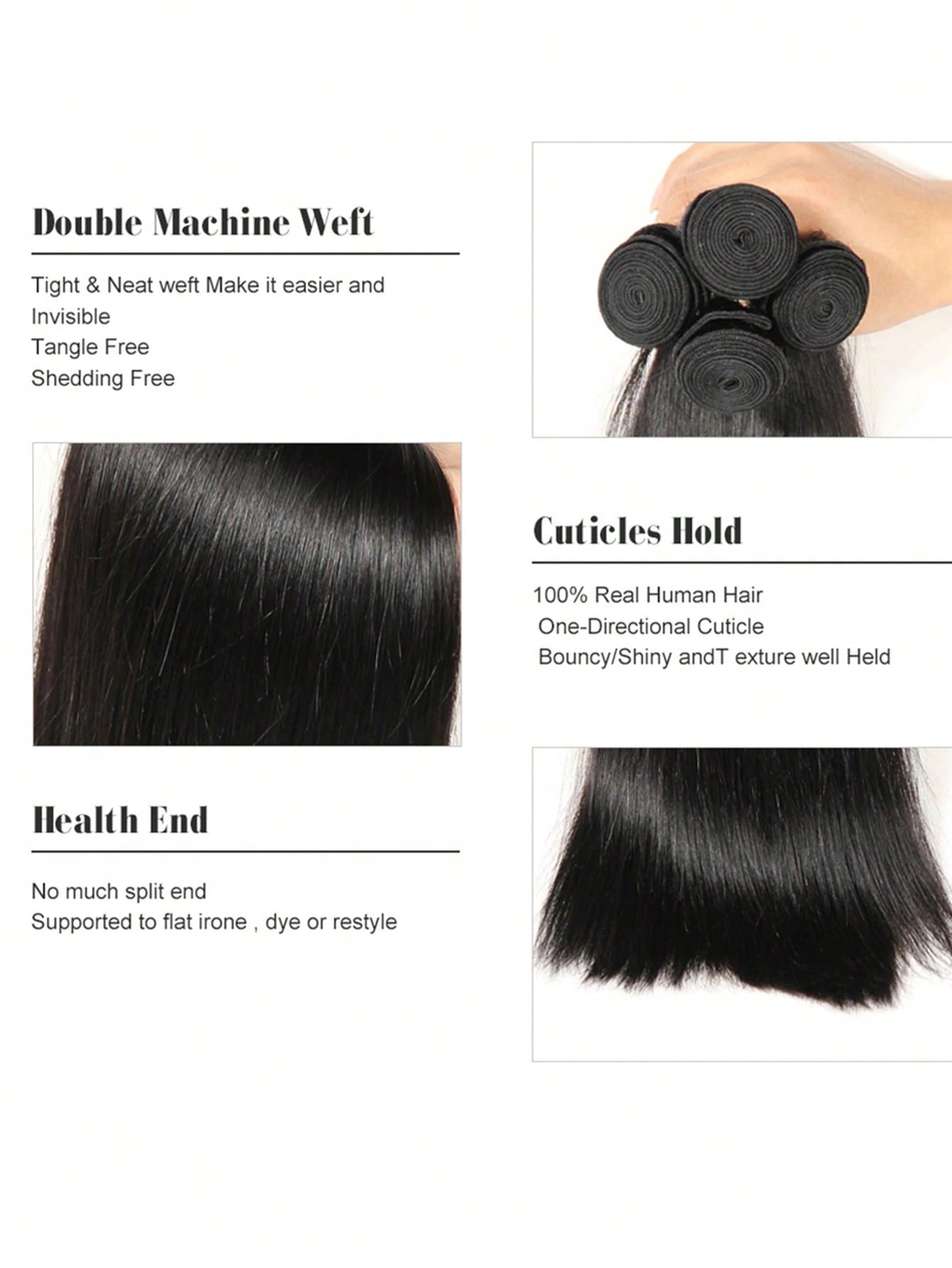 4pcs long straight bundles with 4 X 4 lace closure natural black virgin human hair Extensions