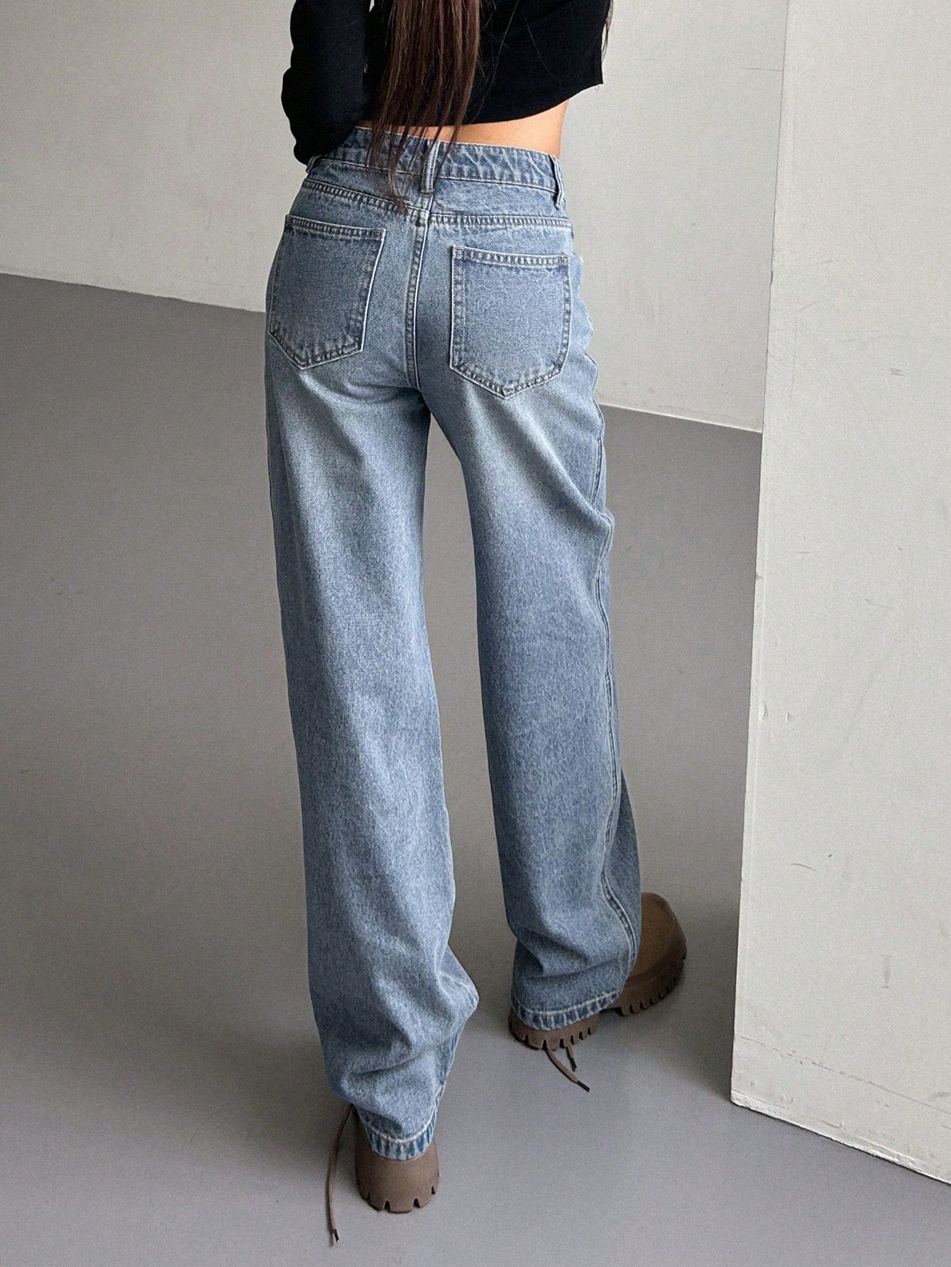 DAZY Slant Pocket Wide Leg Jeans