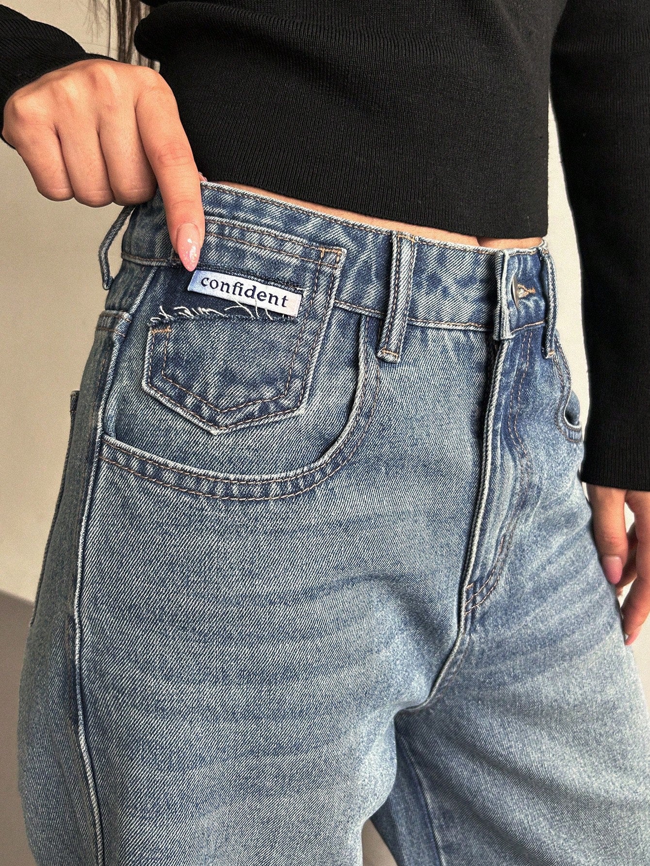 DAZY Slant Pocket Wide Leg Jeans