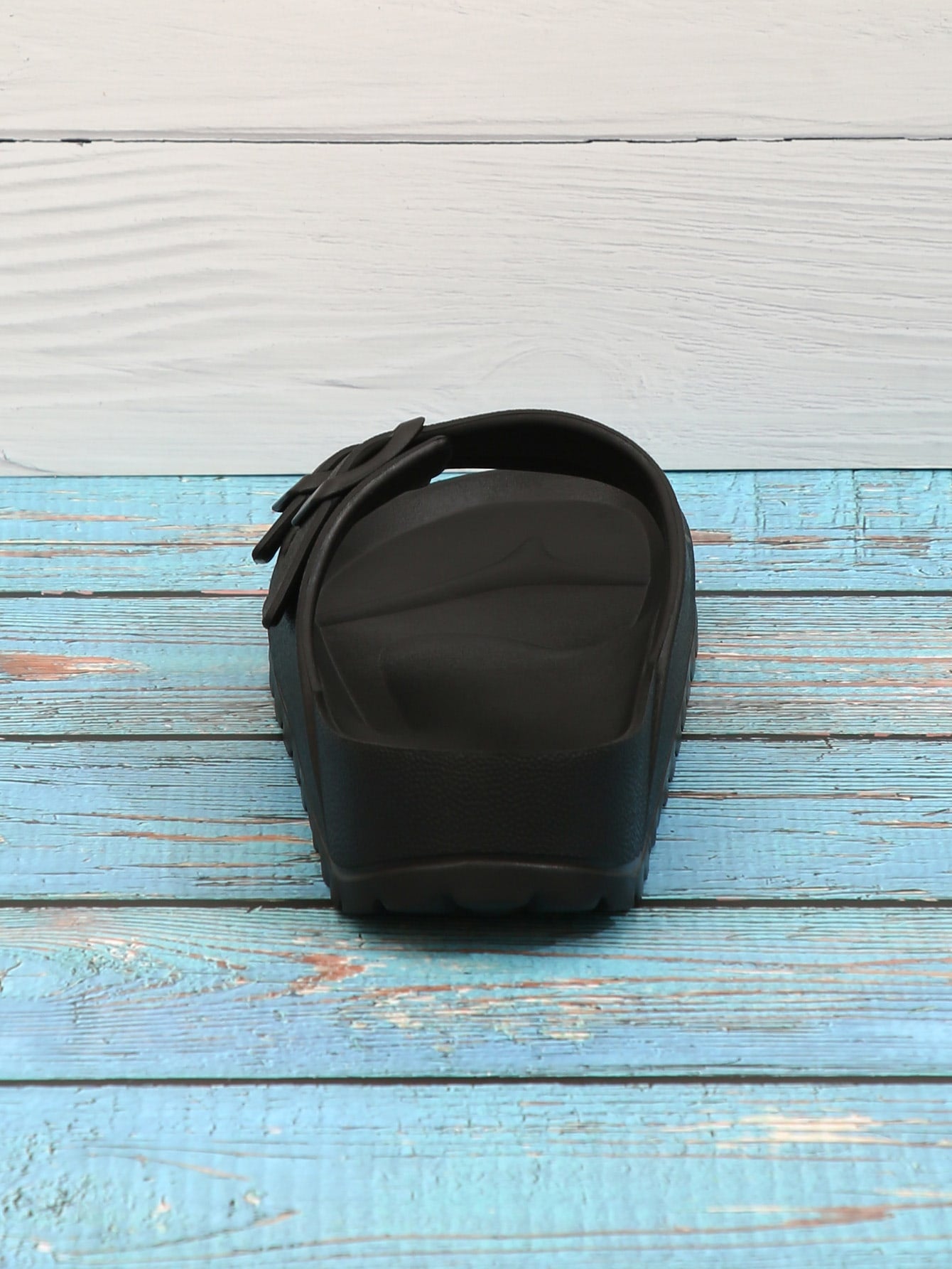 Women's Adjustable Double Buckle Thick Sole Sandals, Fashionable And Versatile, For Outdoor Summer Wear