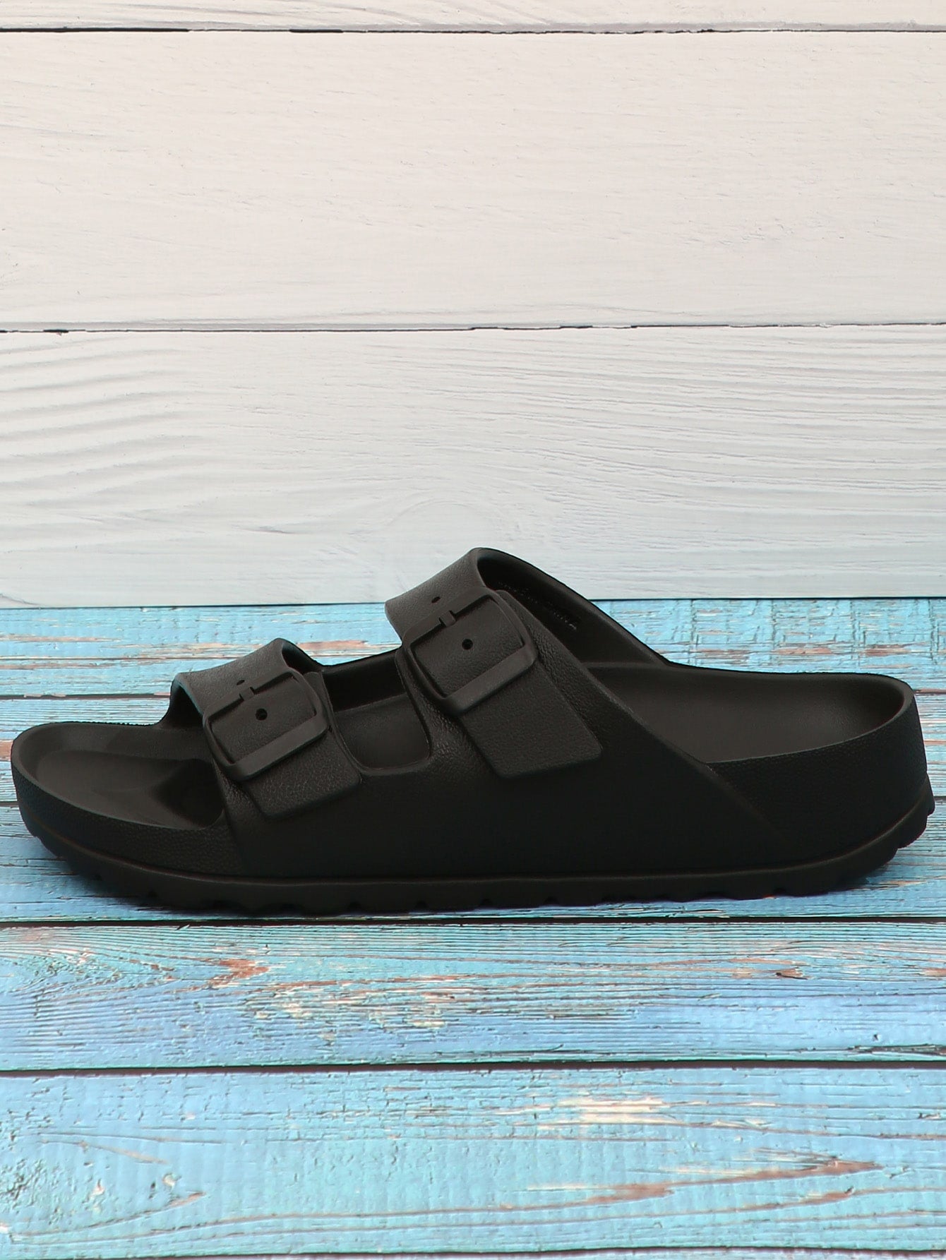 Women's Adjustable Double Buckle Thick Sole Sandals, Fashionable And Versatile, For Outdoor Summer Wear