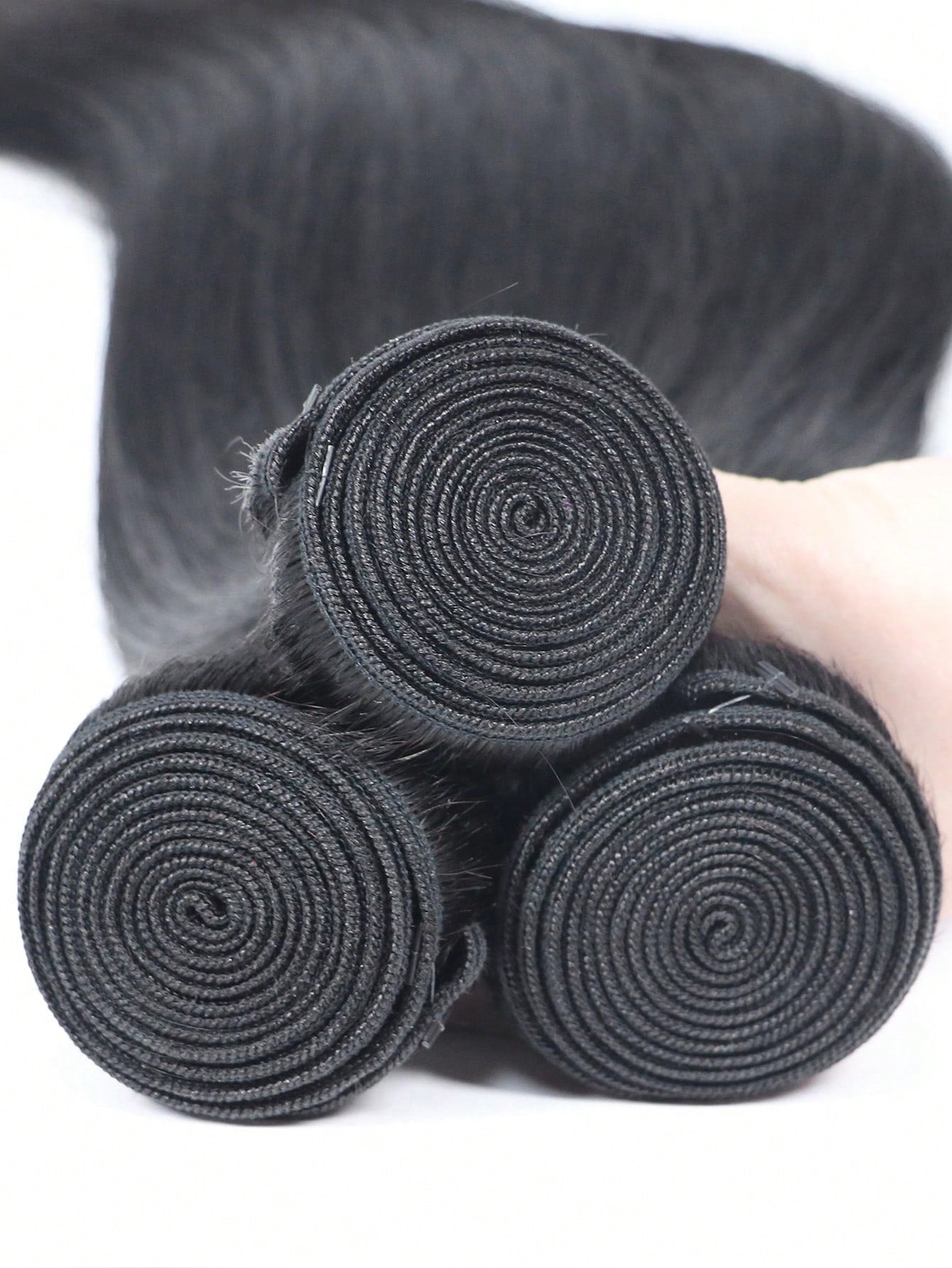 3pcs Straight Human Hair Bundles Virgin Hair Extension 3 Bundles Real Double Weft Hair Weave Cheap Hair Daily Use Natural Black Color