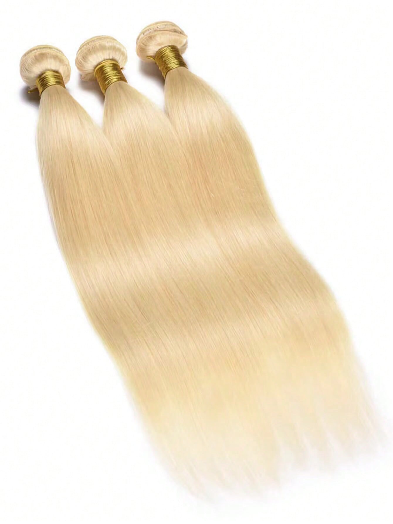 613# Light Blonde Color Straight Virgin Human Hair Weave Bundles 100% Raw Unprocessed 613 Platinum Blonde Hair Weft Easy to Dye 10 - 30 inches