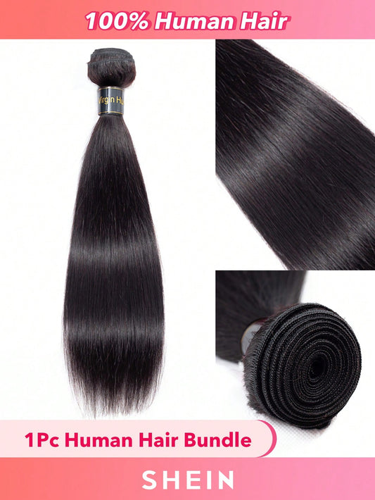 1pc Straight Natural Black Human Hair Bundle 150% Density Bundles For Women
