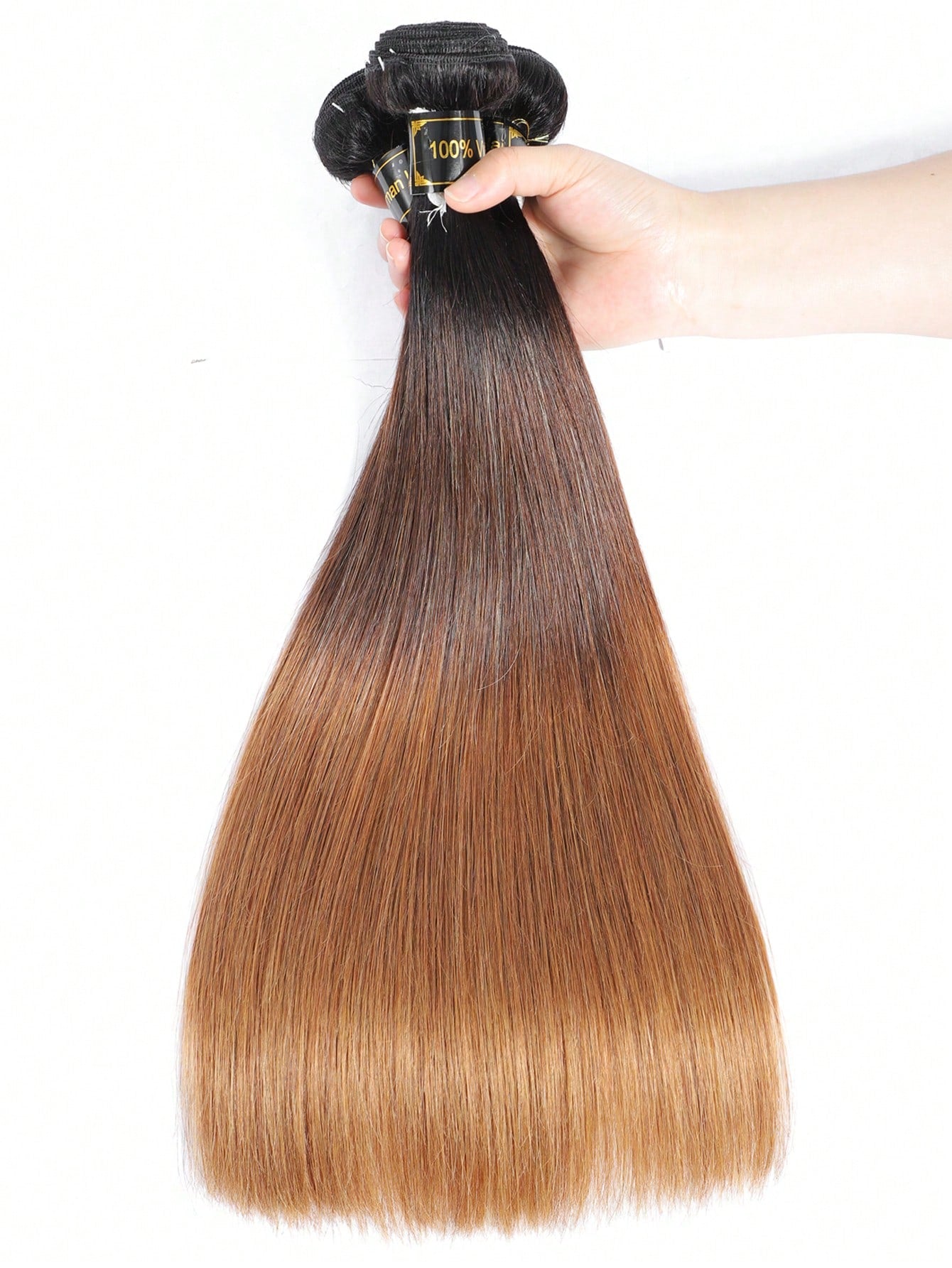 3pcs Highlight Straight Bundles 1B/4/30 Color Human Hair Weave Bundles Real Hair Ombre Bundles Long Length Hair Extension Ombre Color