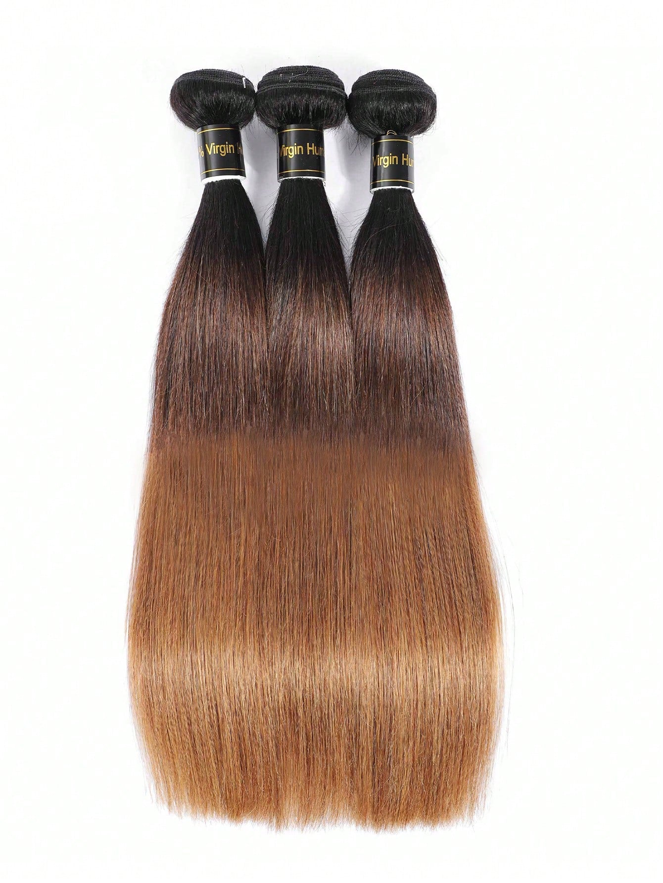 3pcs Highlight Straight Bundles 1B/4/30 Color Human Hair Weave Bundles Real Hair Ombre Bundles Long Length Hair Extension Ombre Color