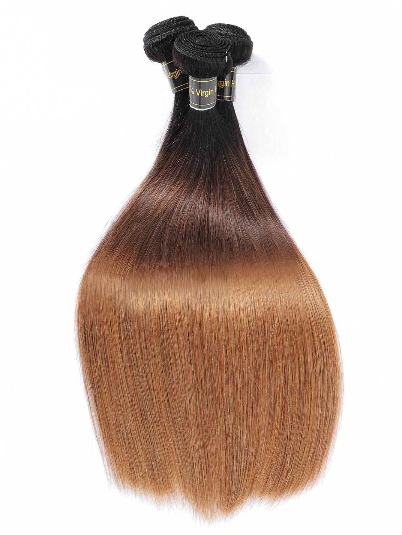 3pcs Highlight Straight Bundles 1B/4/30 Color Human Hair Weave Bundles Real Hair Ombre Bundles Long Length Hair Extension Ombre Color