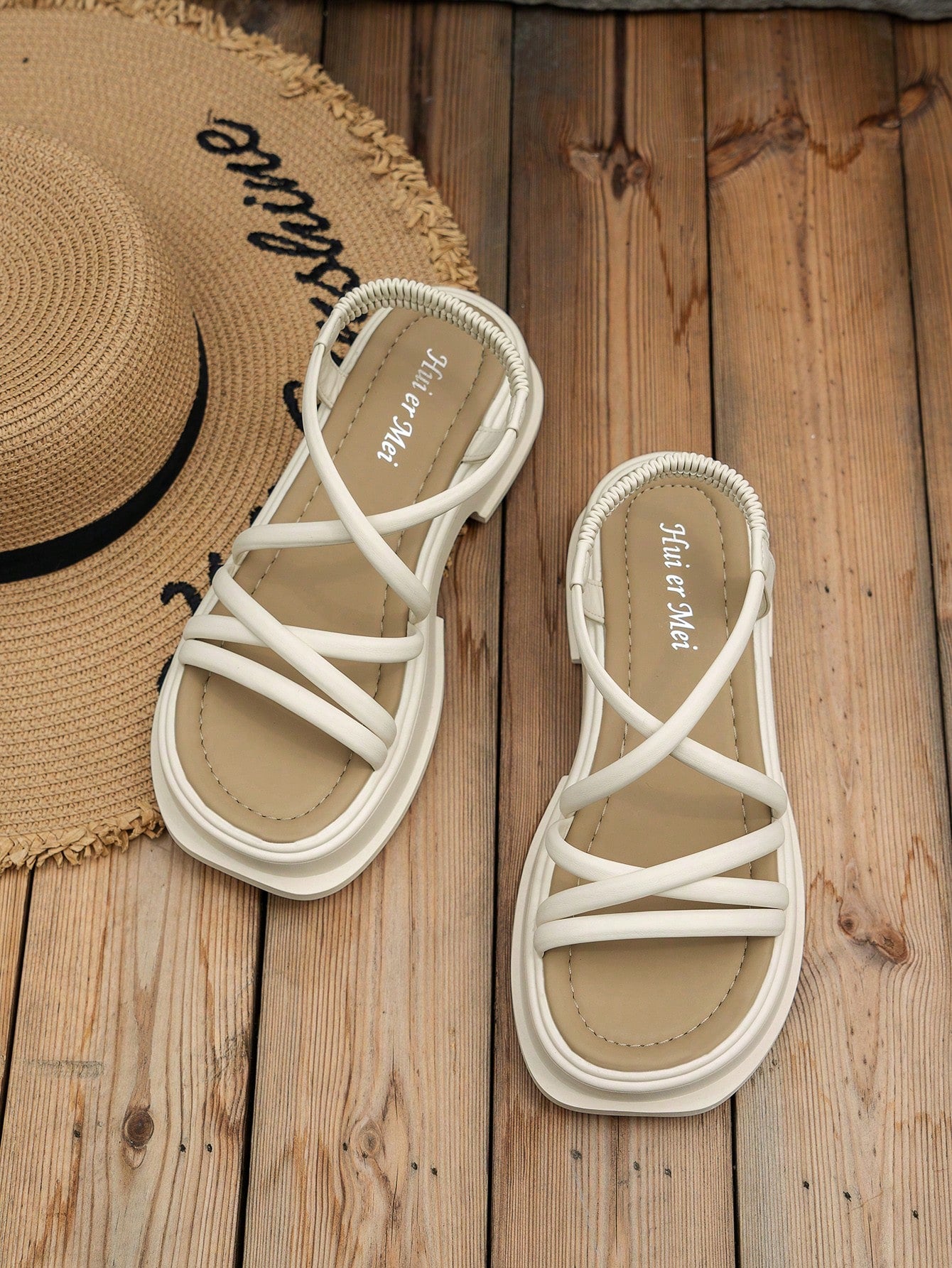 Elegant Slingback Wedge Sandals For Women, Ruched Detail Flatform Sandals