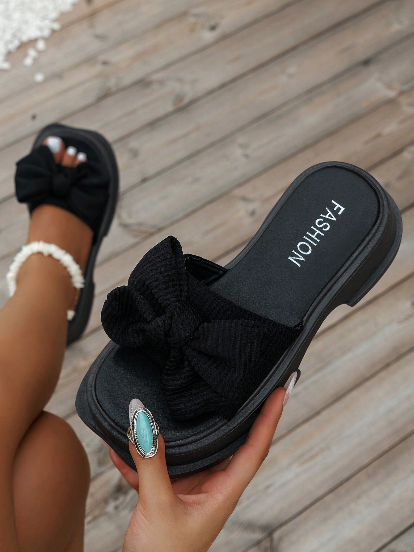 Elegant Slingback Wedge Sandals For Women, Ruched Detail Flatform Sandals