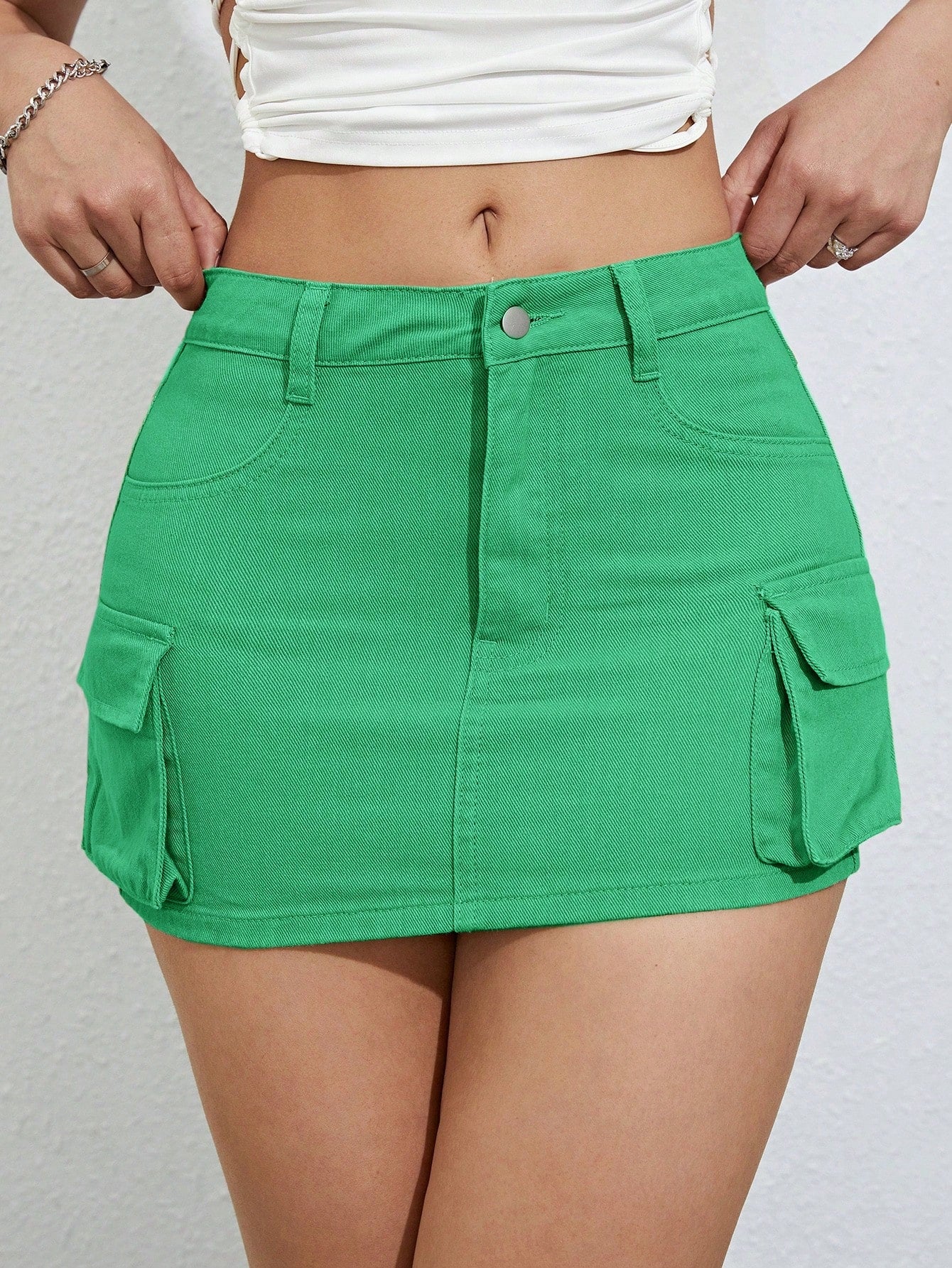 ICON Flap Pocket Side Cargo Denim Skirt