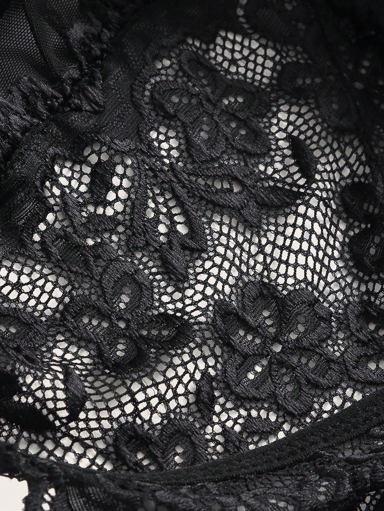 Floral Lace Scallop Trim Halter Teddy Bodysuit