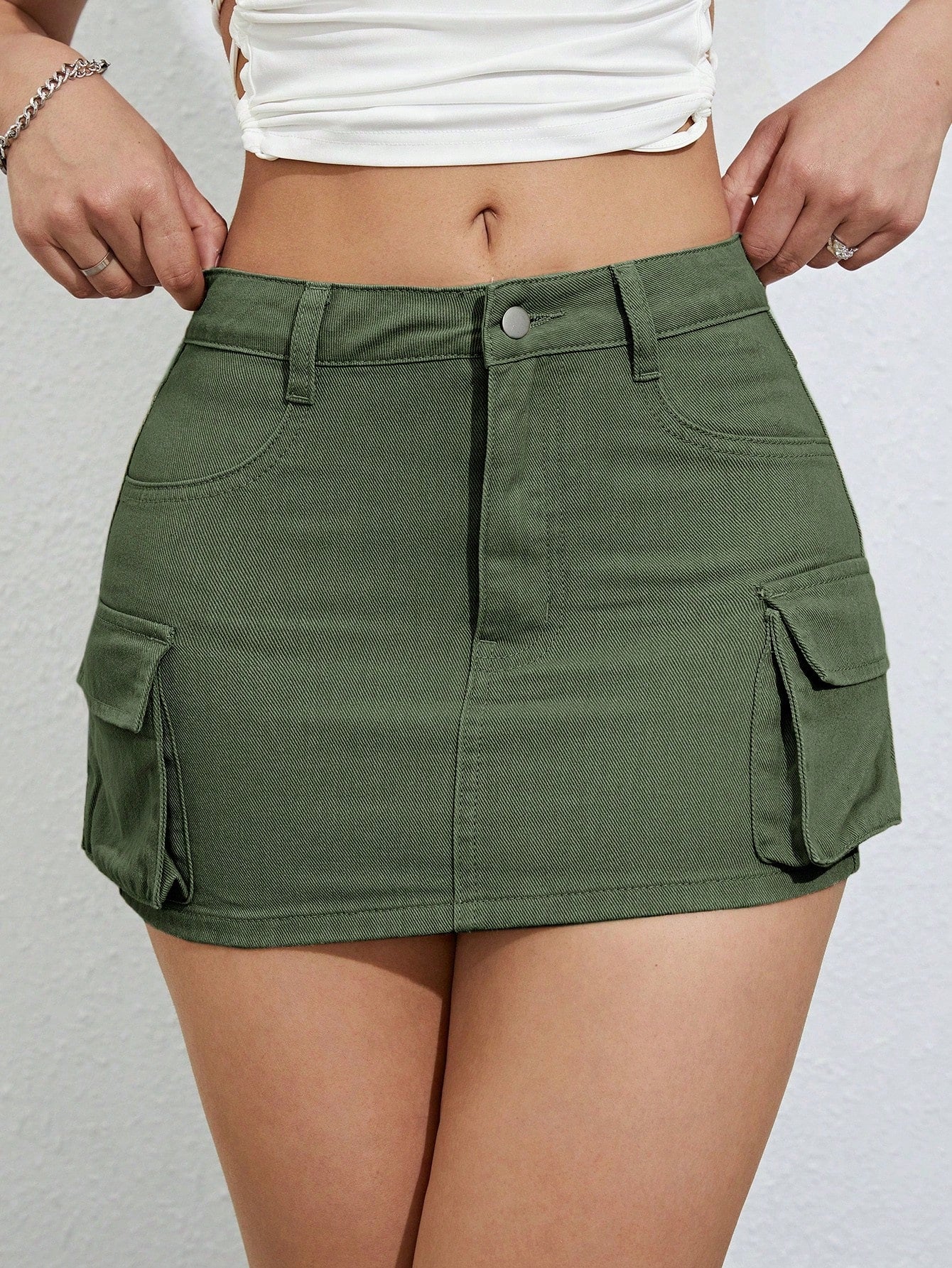 ICON Flap Pocket Side Cargo Denim Skirt