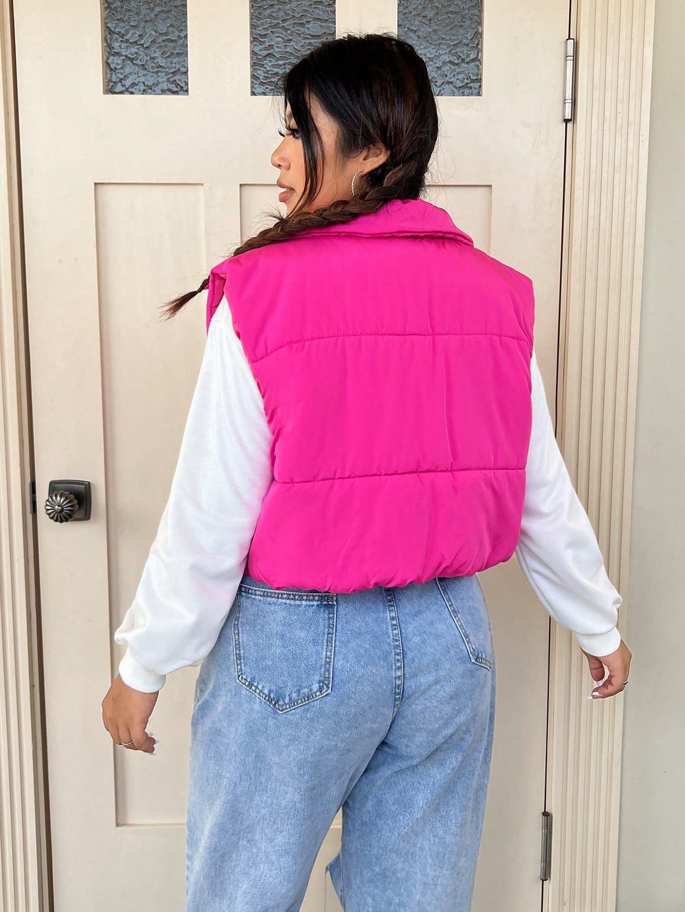 Qutie Plus Zip Up Puffer Vest Coat