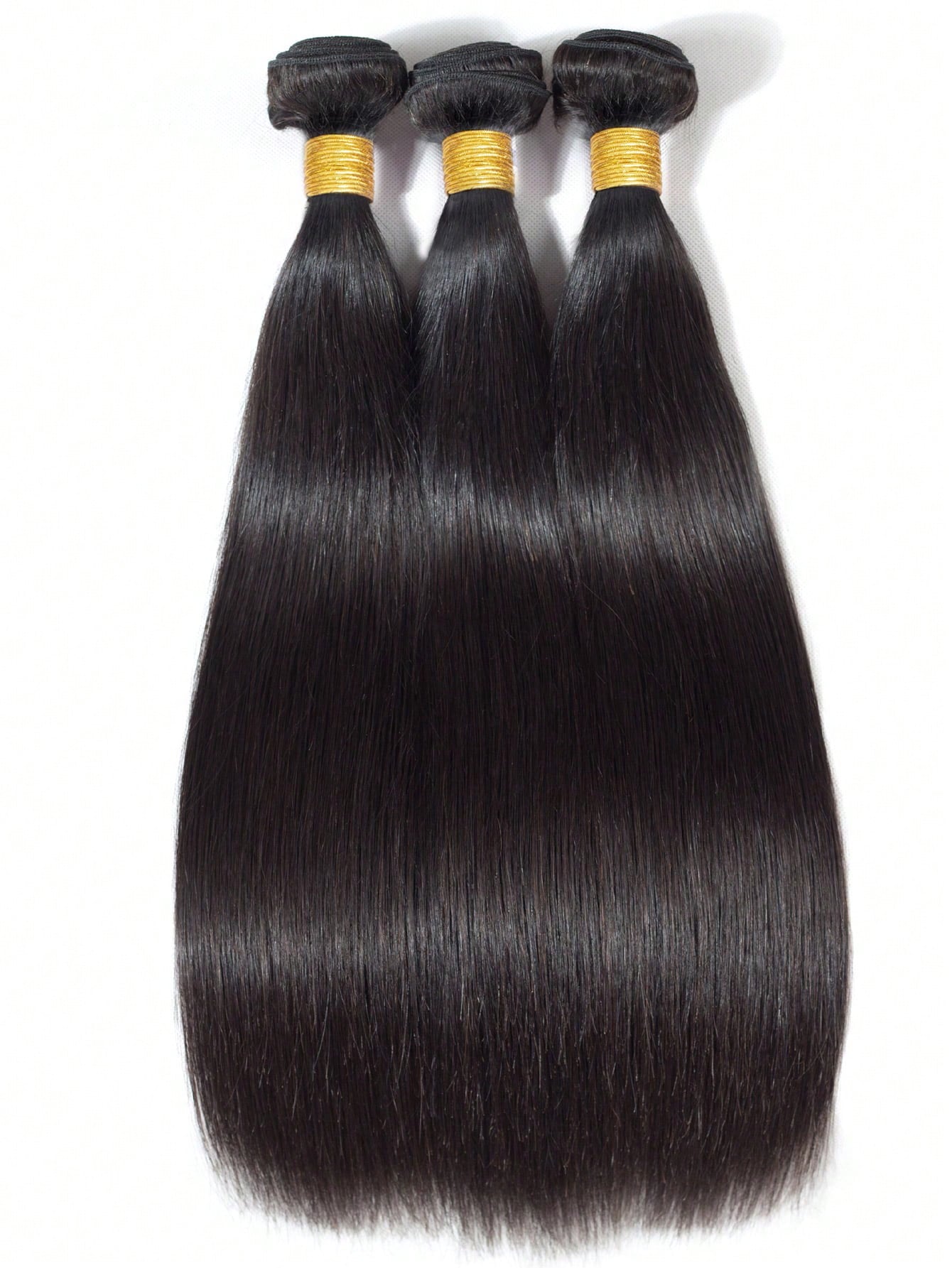 3pcs Straight Human Hair Bundles Virgin Hair Extension 3 Bundles Real Double Weft Hair Weave Cheap Hair Daily Use Natural Black Color