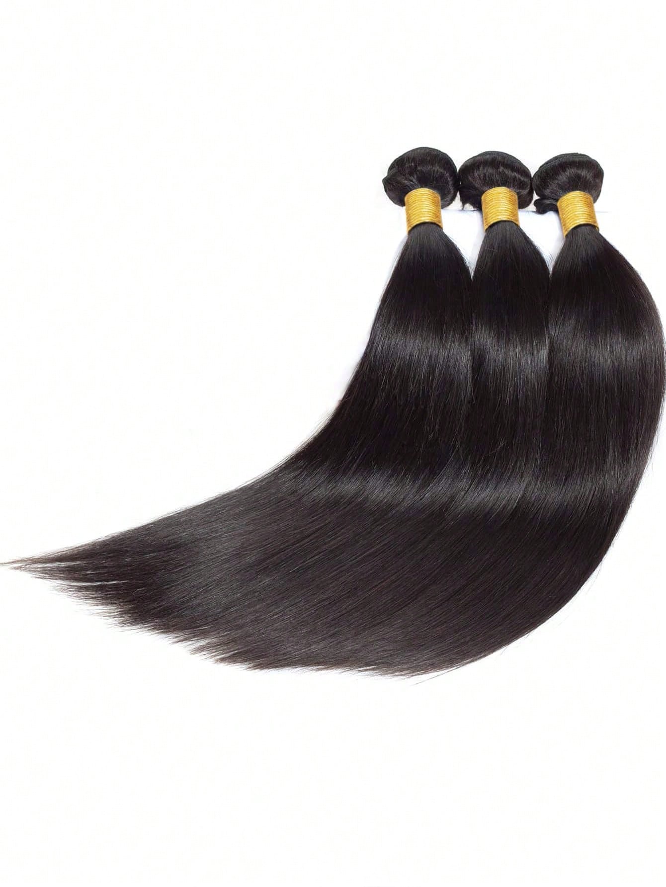 3pcs Straight Human Hair Bundles Virgin Hair Extension 3 Bundles Real Double Weft Hair Weave Cheap Hair Daily Use Natural Black Color