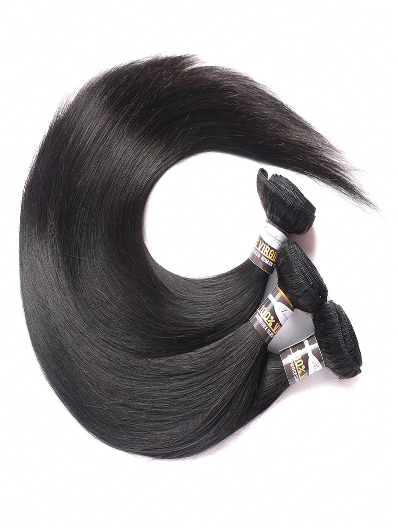 3pcs Straight Bundles With 13 X 4 Lace Frontal Natural Black Virgin Human Hair Hair Extension Human Hair Bundles Extension 30 Inch