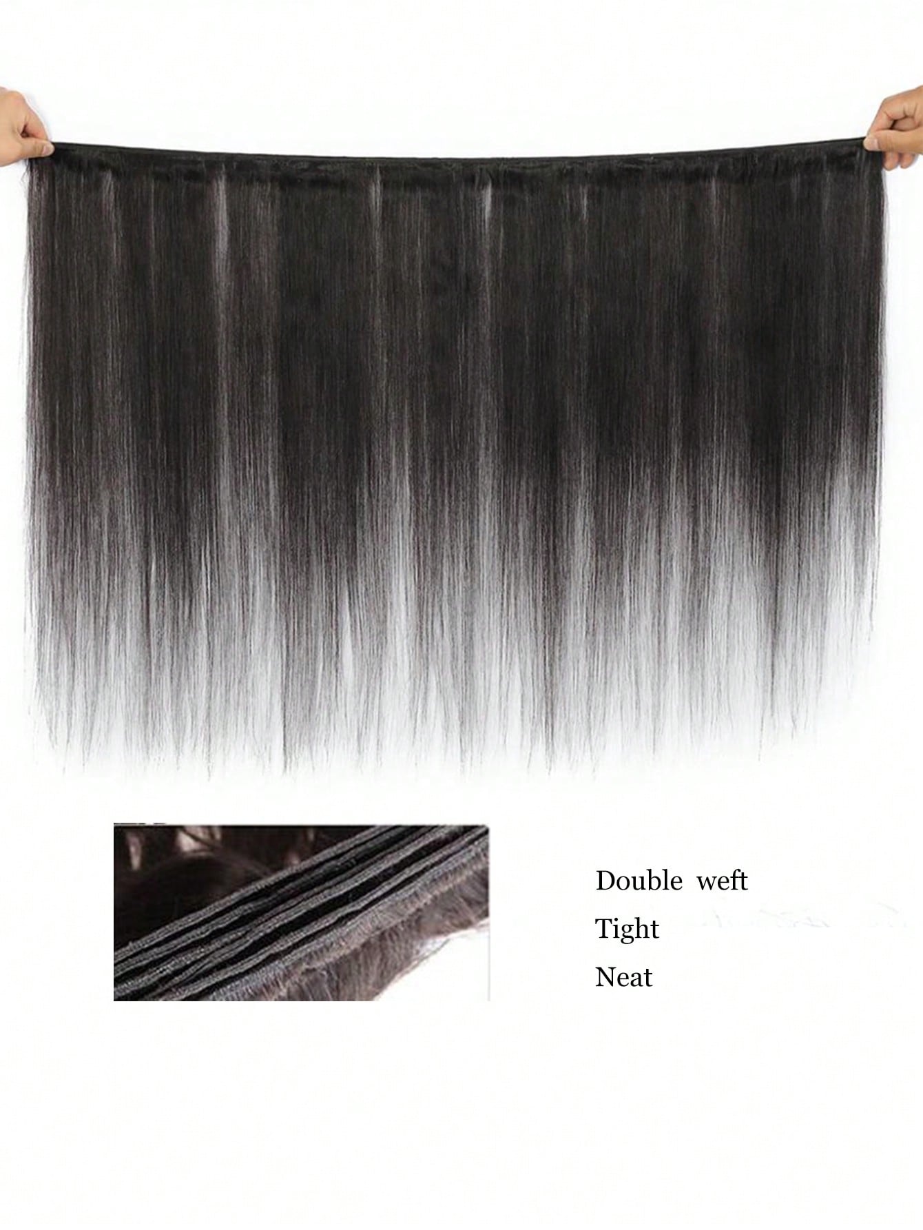 3pcs Straight Bundles With 13 X 4 Lace Frontal Natural Black Virgin Human Hair Hair Extension Human Hair Bundles Extension 30 Inch