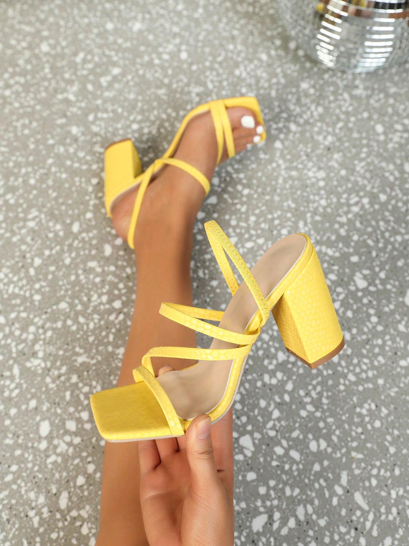 Women's White High-heeled Sandals, Pointed Toe Thick Heel Double-wear Slipper, Soft Leather Comfortable And Versatile, Solid Color Slippers Woman