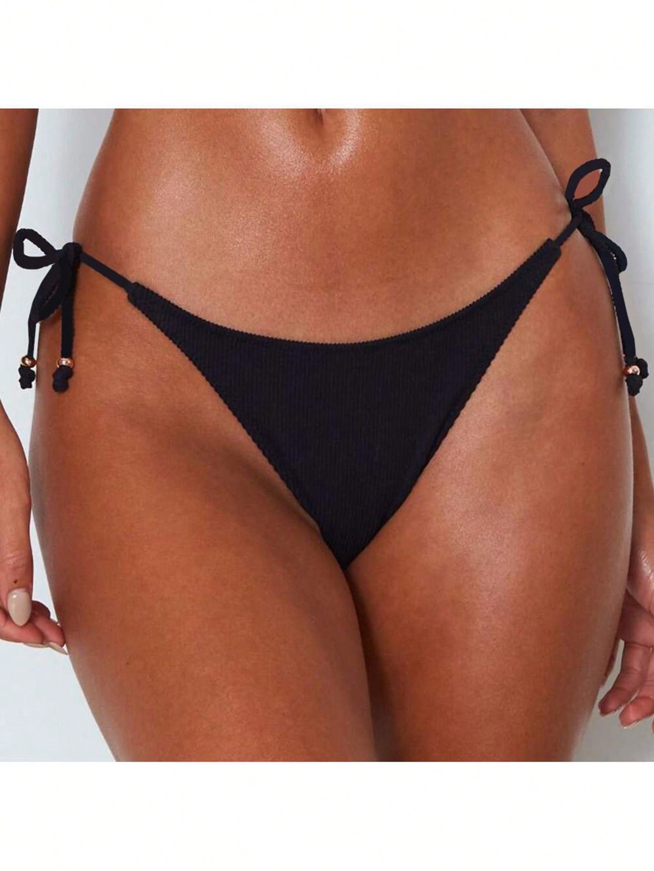 2023 new cross-border European and American sexy bikini swimsuit plain color ladies swimsuit